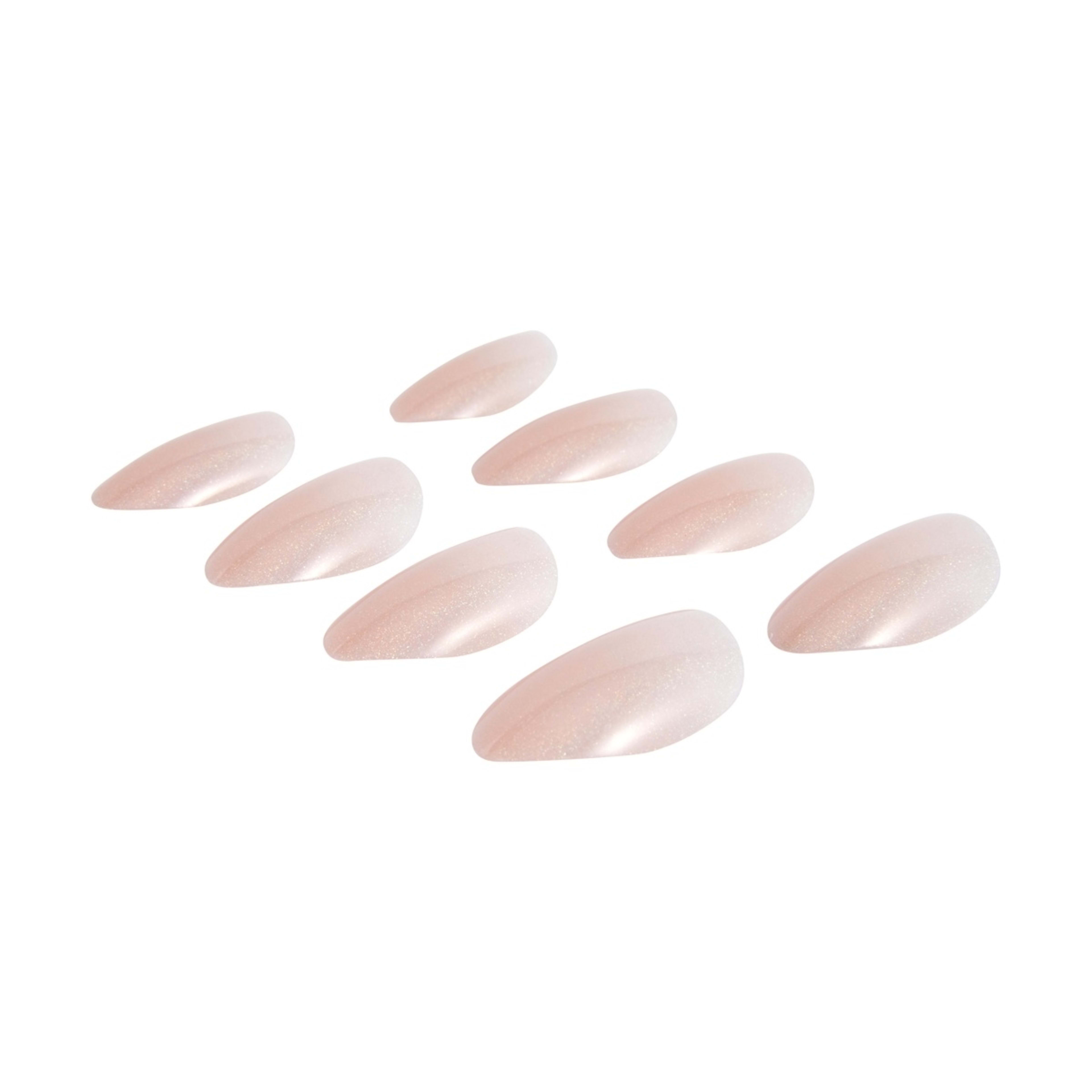 4 OXX Cosmetics 24 Pack Artificial Nails with Adhesive - Almond Shape, Pearl Glazed, 4 of 5
