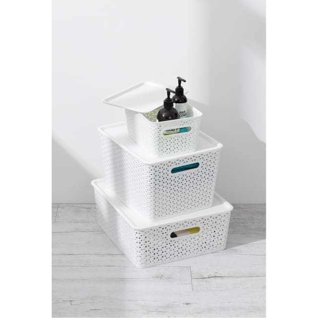 Storage Container with Lid Large, White Kmart