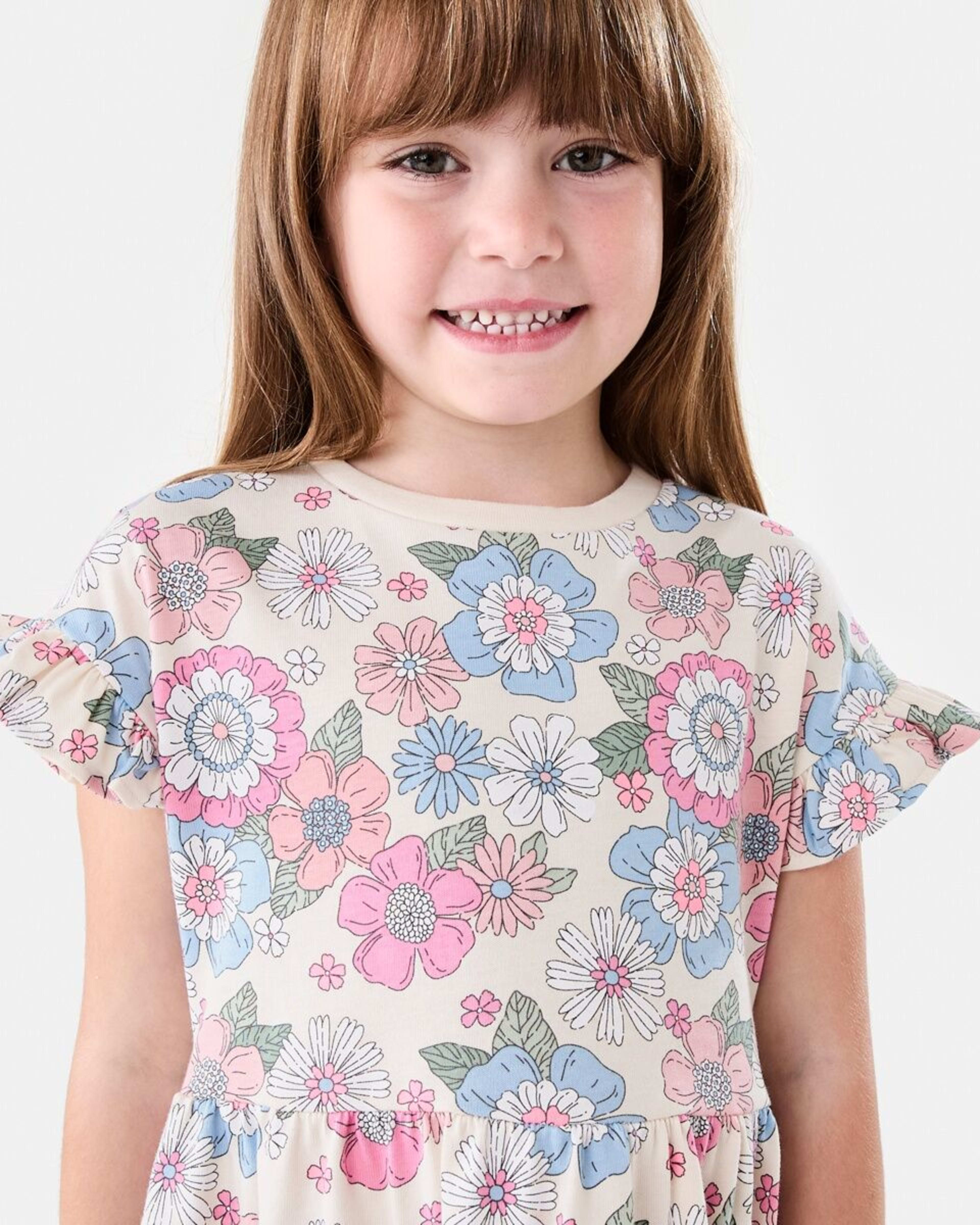 3 Jersey Dress RETRO BLOOMS CHALK, 3 of 7