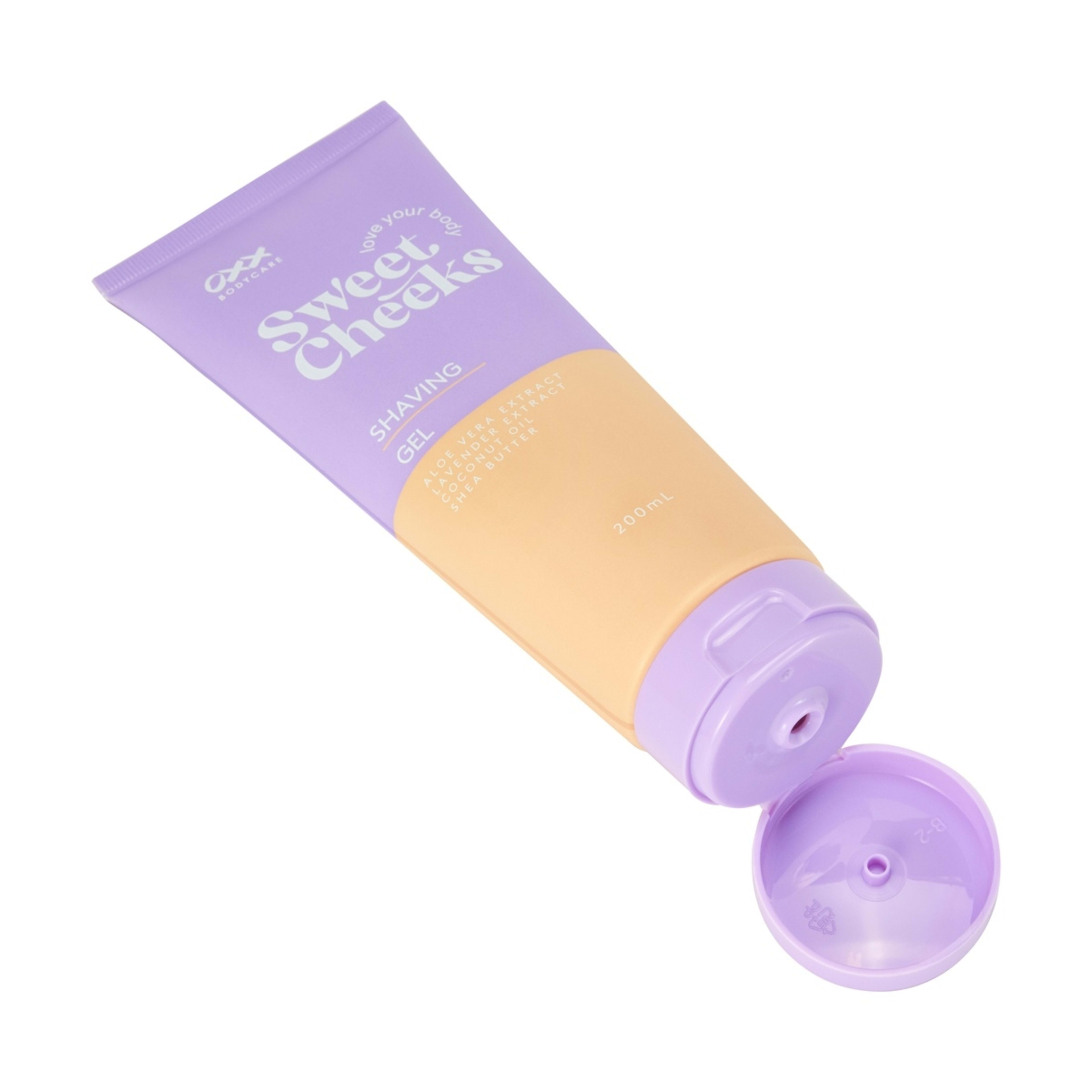 2 OXX Bodycare Sweet Cheeks Shaving Gel 200ml - Aloe Vera Extract, Lavender Extract, Coconut Oil and Shea Butter, 2 of 3