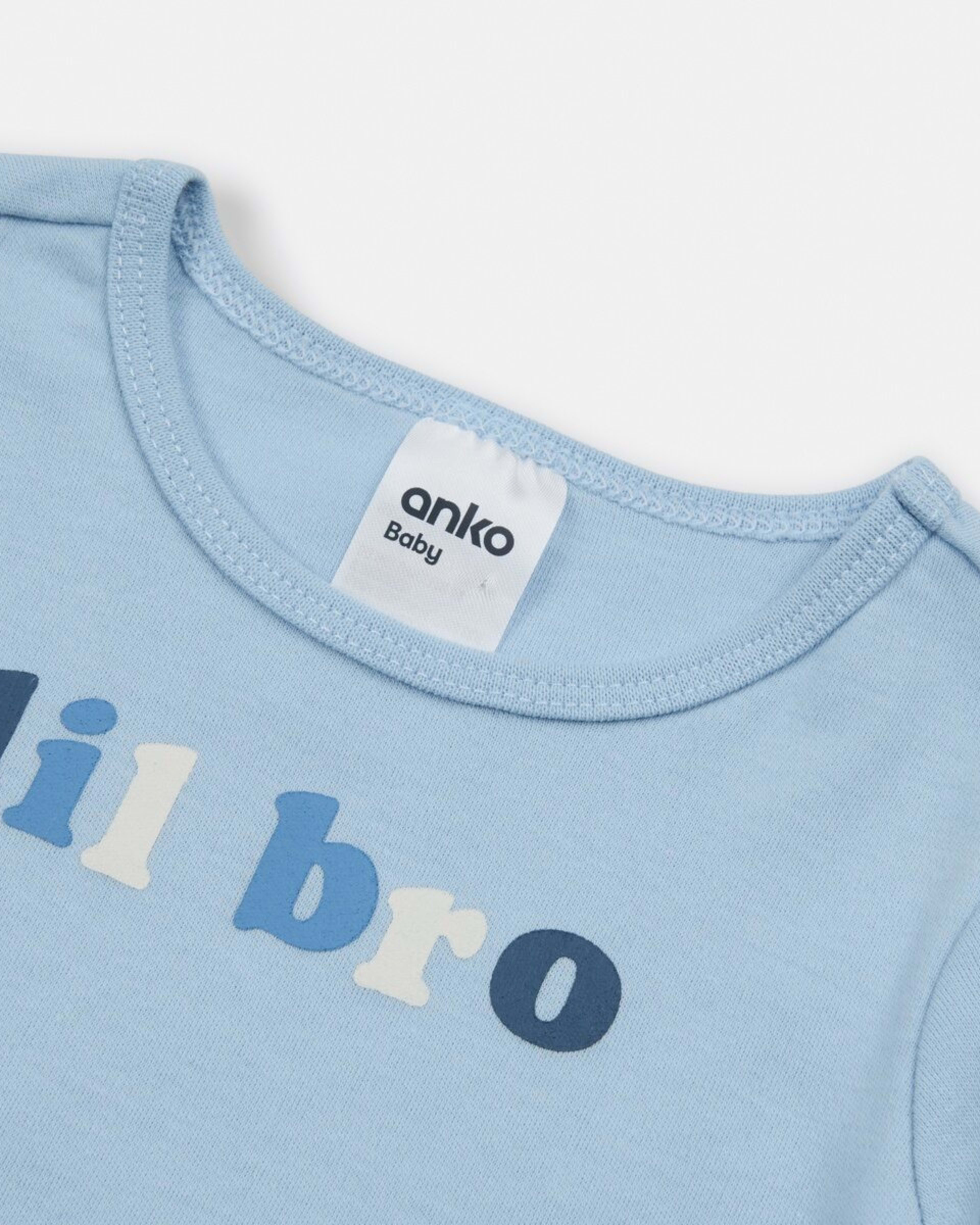 3 Long Sleeve Print Bodysuit Lil Bro, 3 of 4