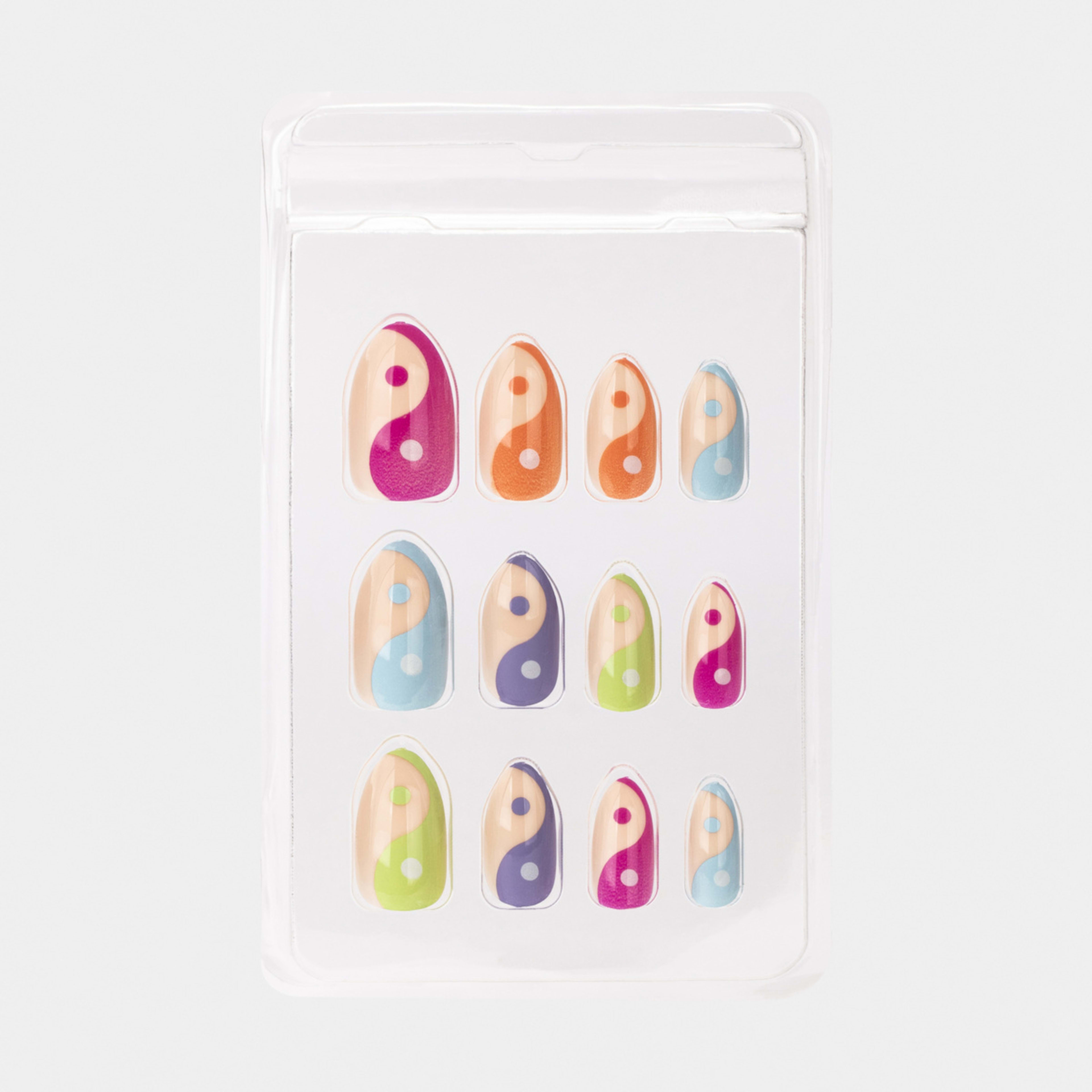 3 OXX Cosmetics 24 Pack Artificial Nails With Adhesive - Almond Shape, Rainbow Yin Yang, 3 of 5