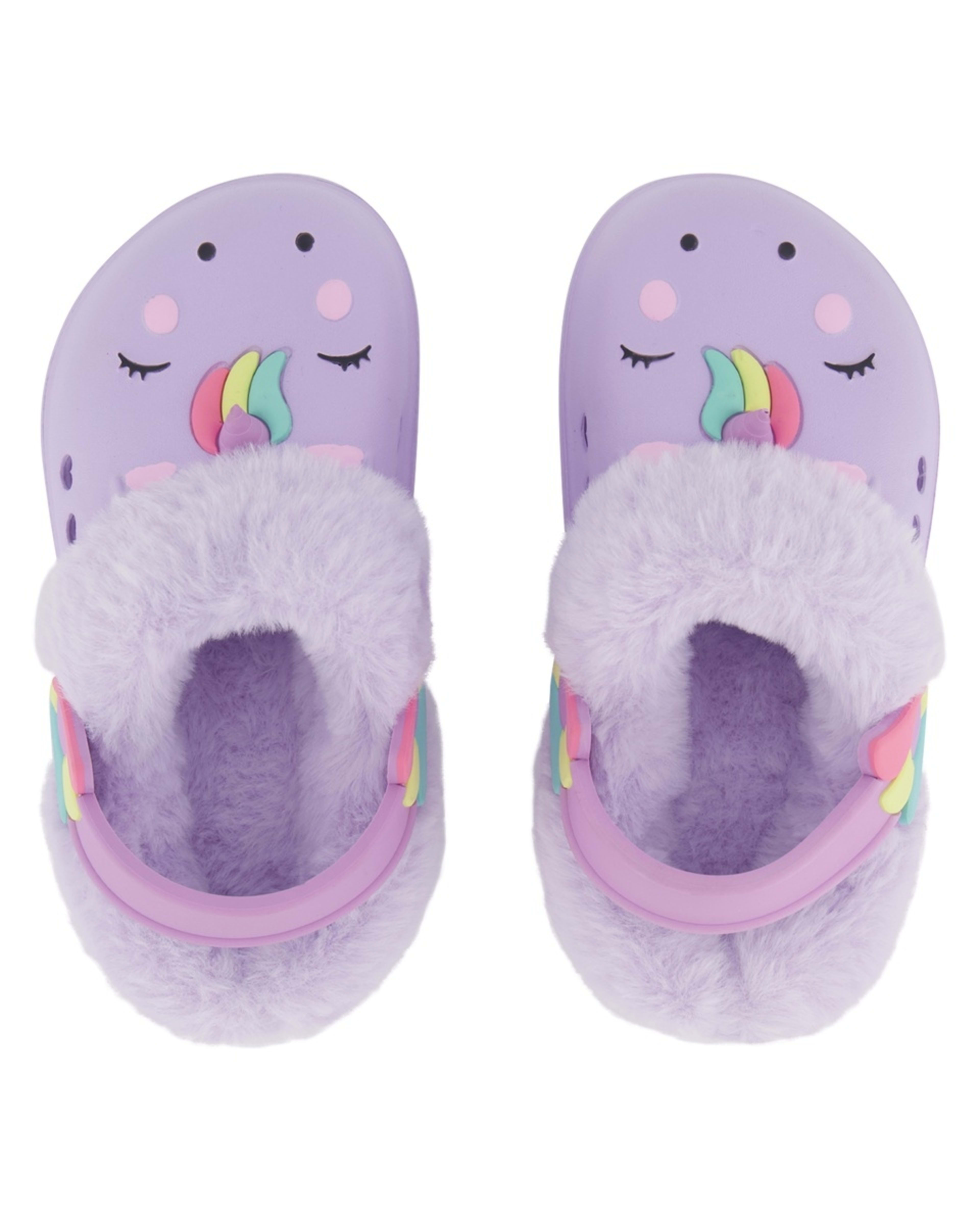 3 Junior Faux Fur Lined Clogs Uni Lilac, 3 of 4