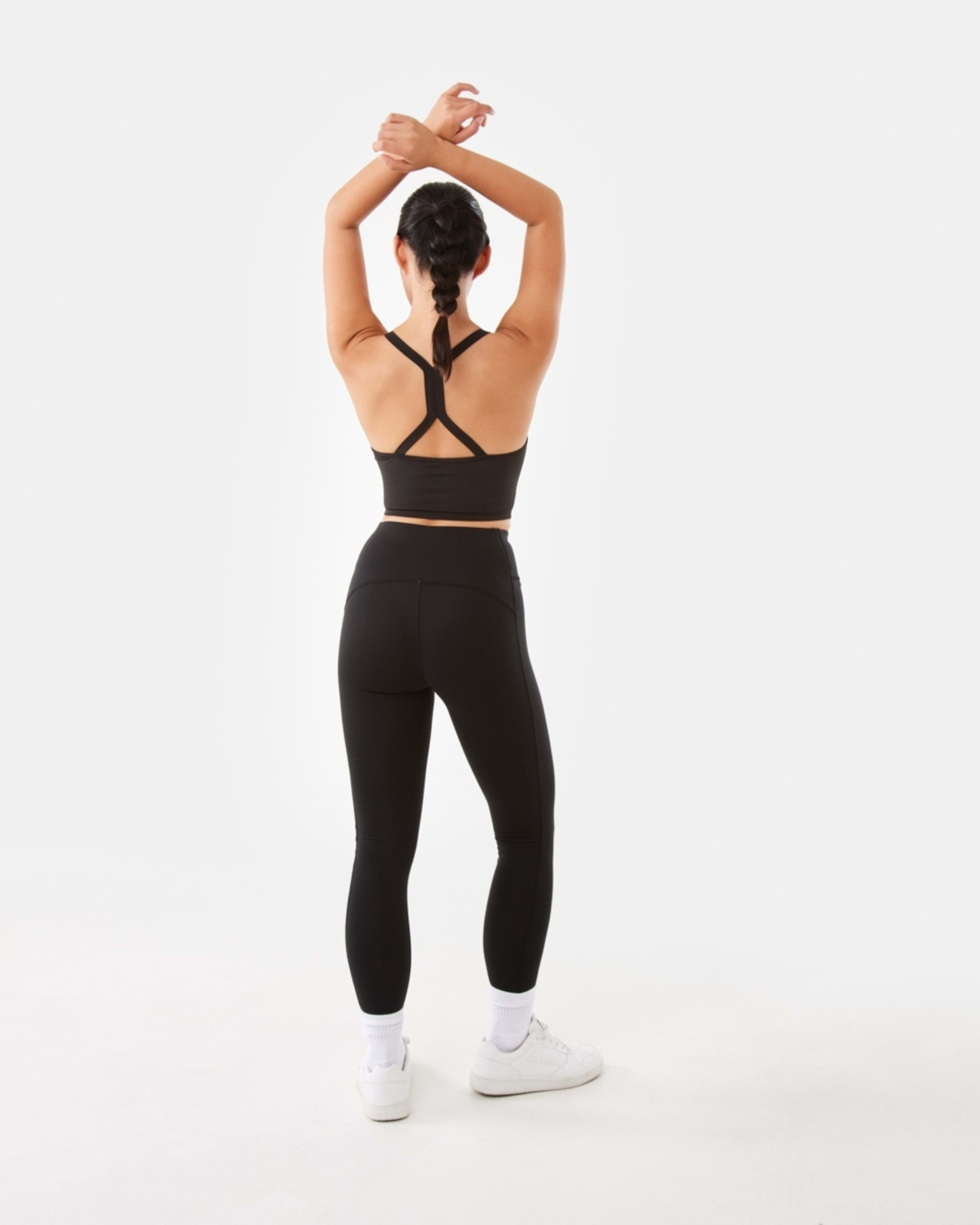 4 Active Womens Moulded Crop Top BLACK, 4 of 8