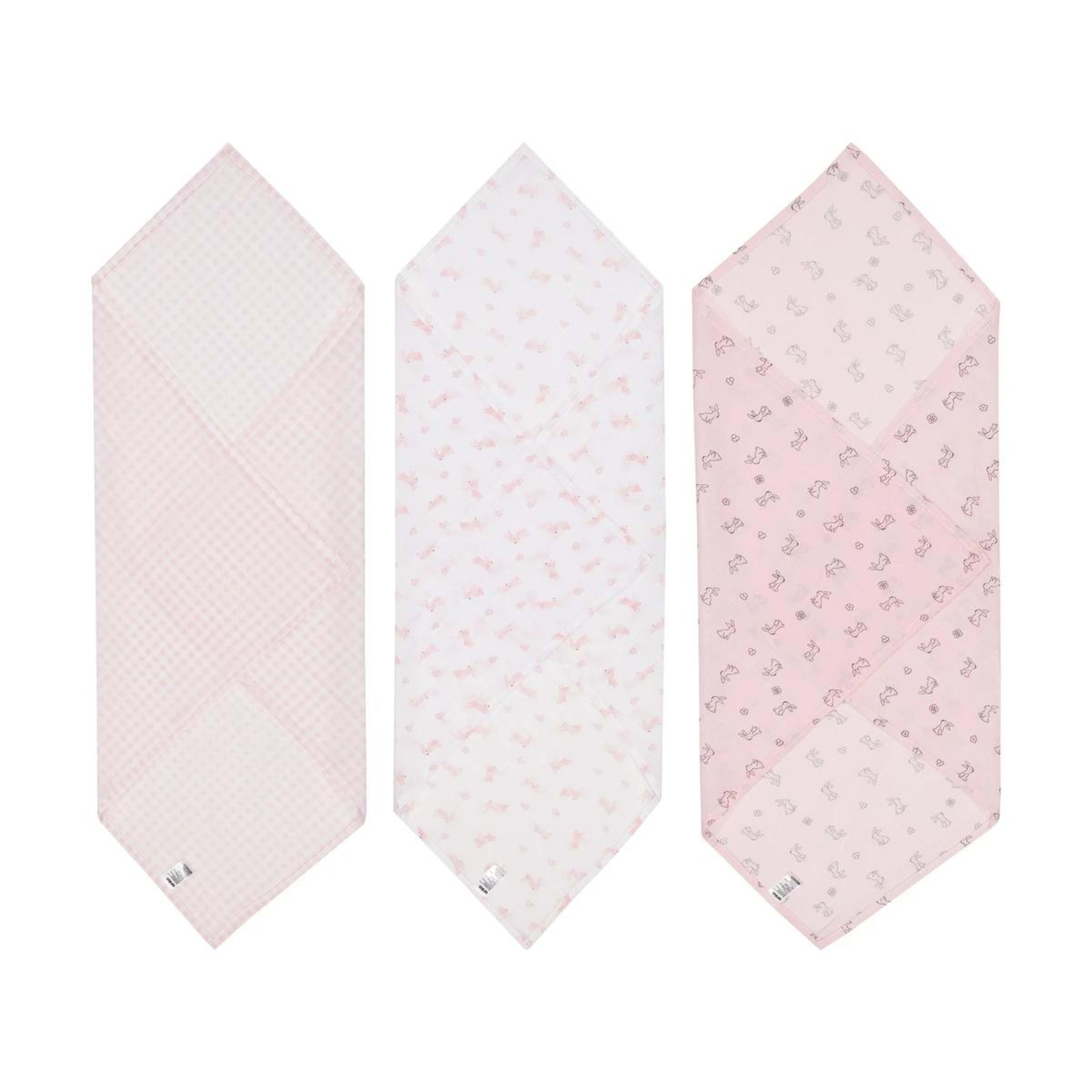 2 3 Pack Organic Cotton Muslin Wraps - Bunny, 2 of 6