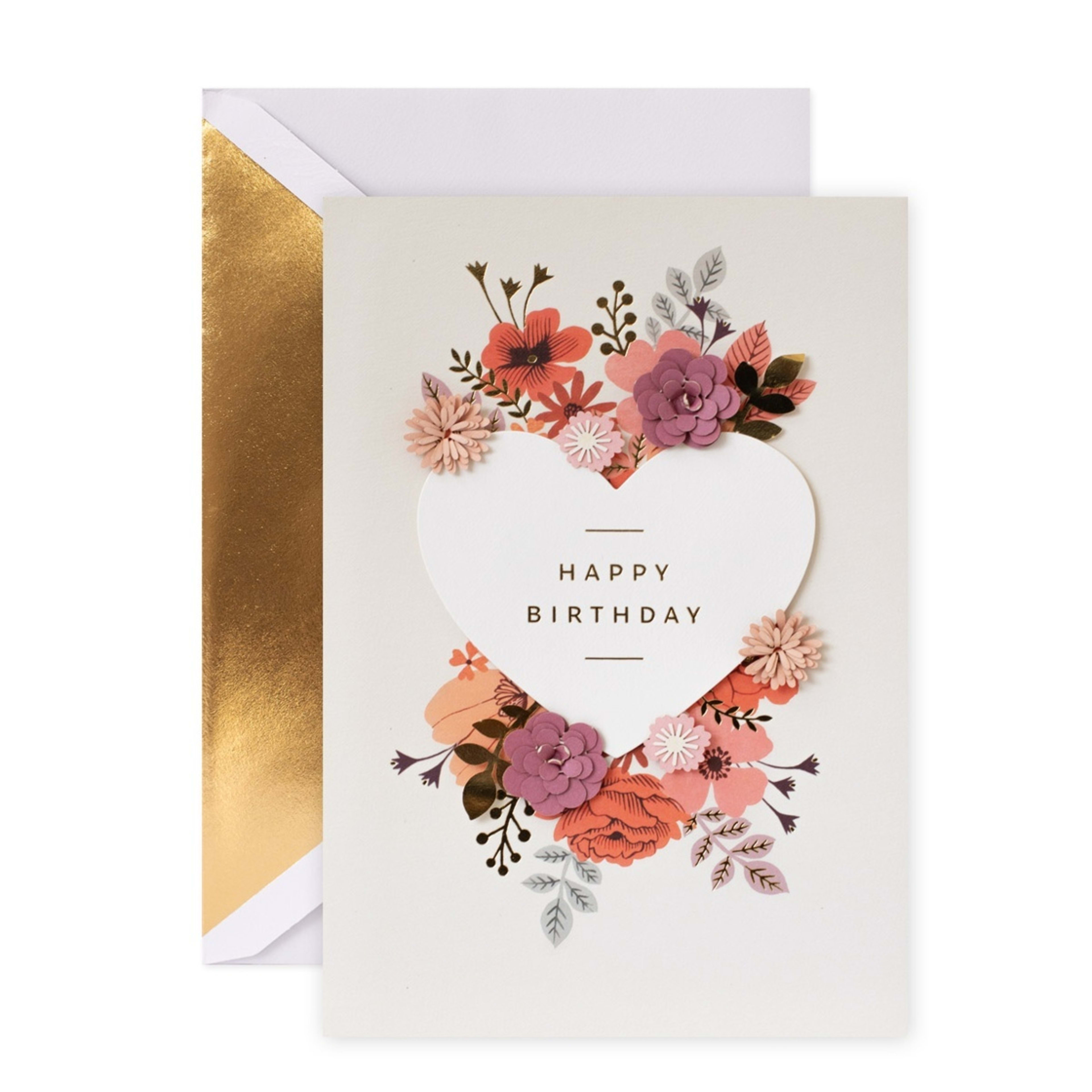 1 Hallmark Signature Birthday Card - Floral Heart