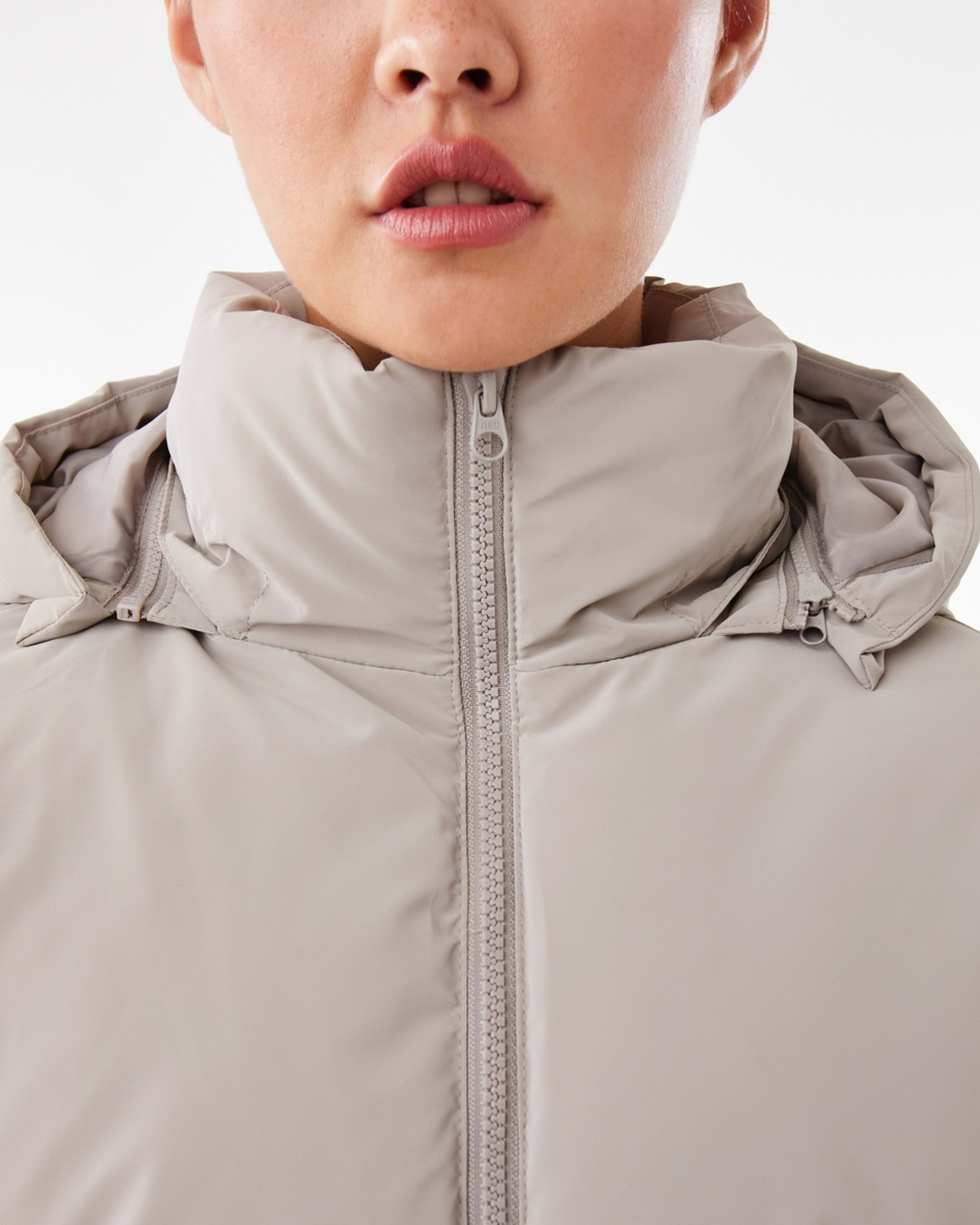 6 Active Womens Mid Length Puffer Jacket Porp Gry, 6 of 8