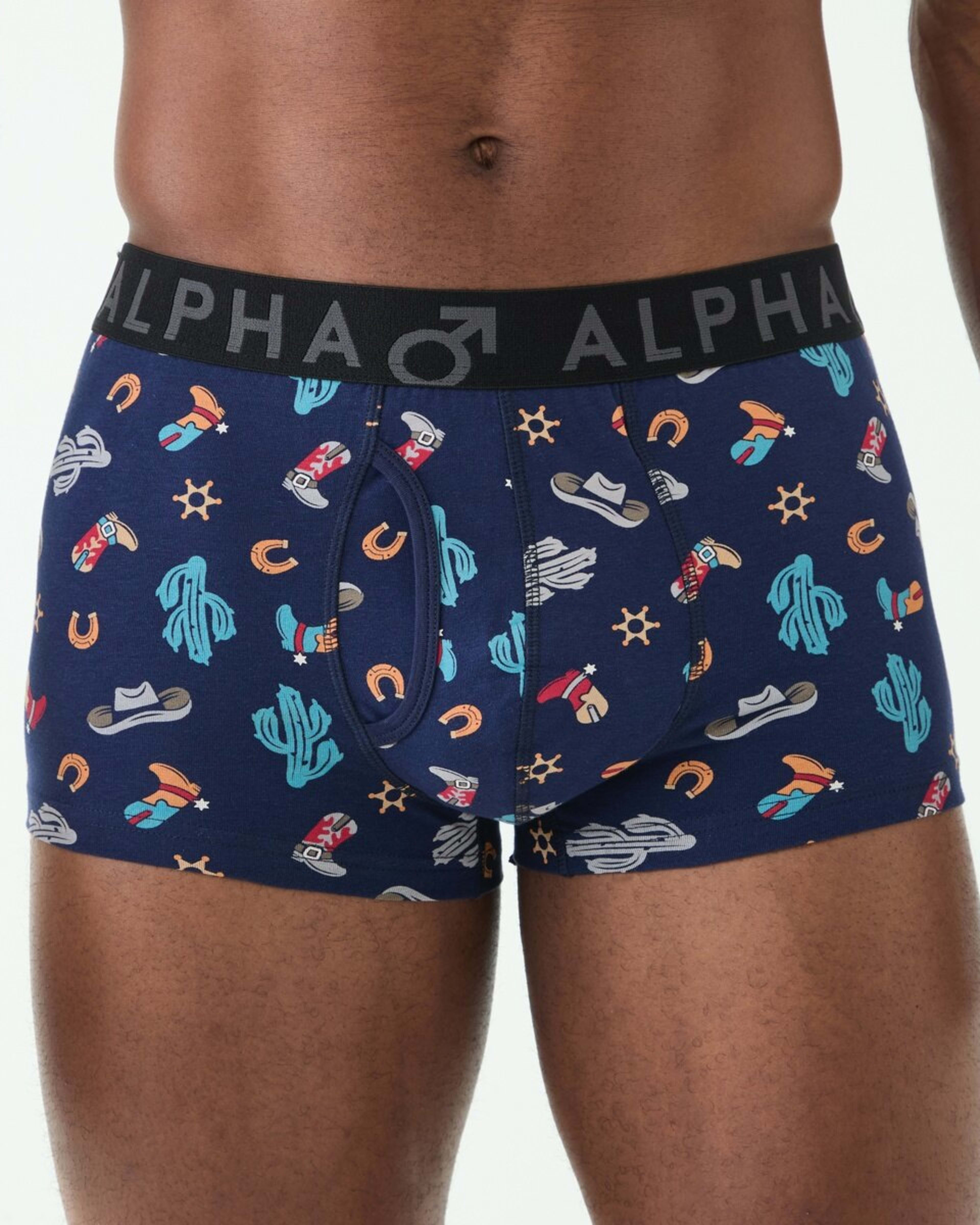 2 3 Pack Fly Front Print Trunks Yee Haw, 2 of 8
