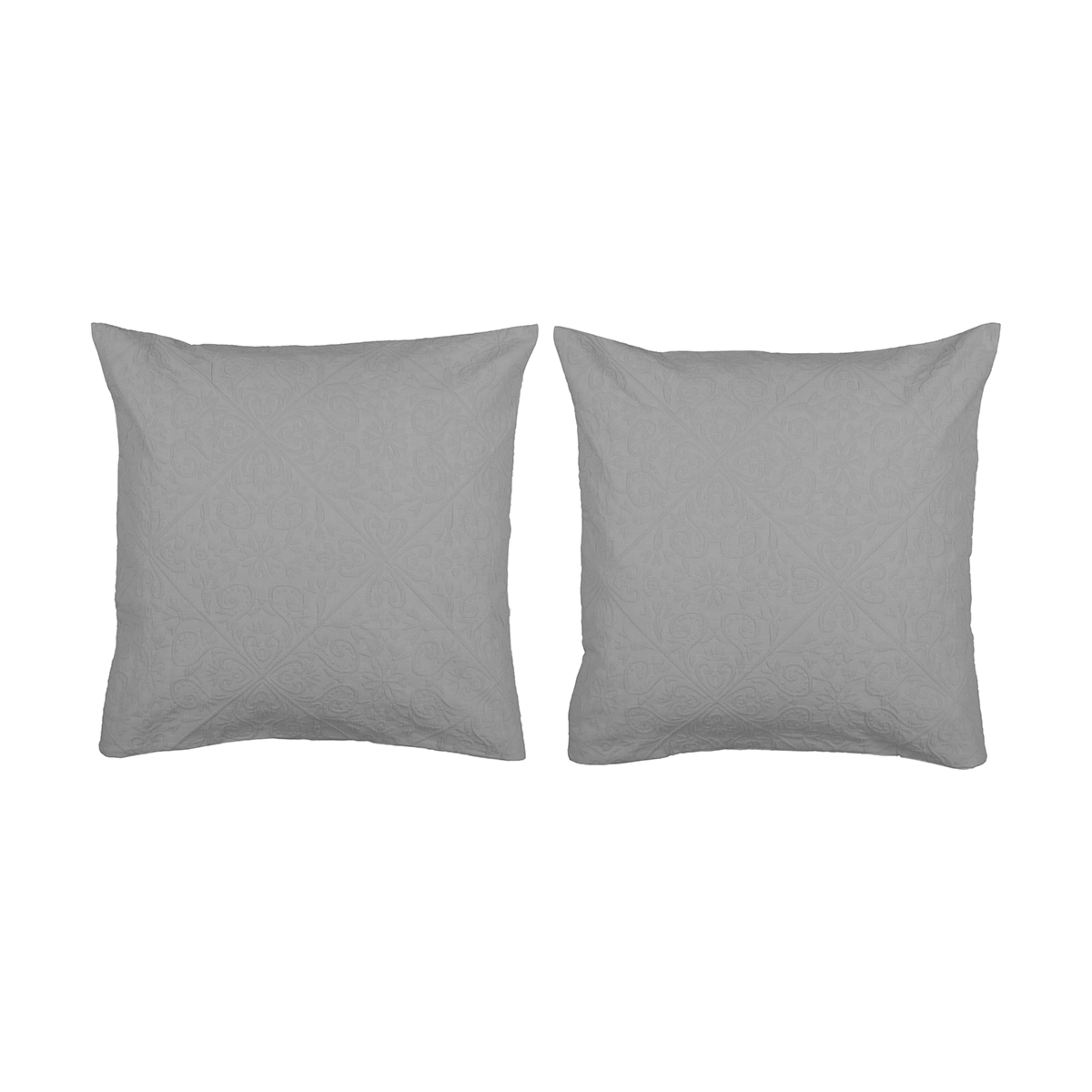 2 Pack Giselle European Cotton Pillowcases Grey Kmart
