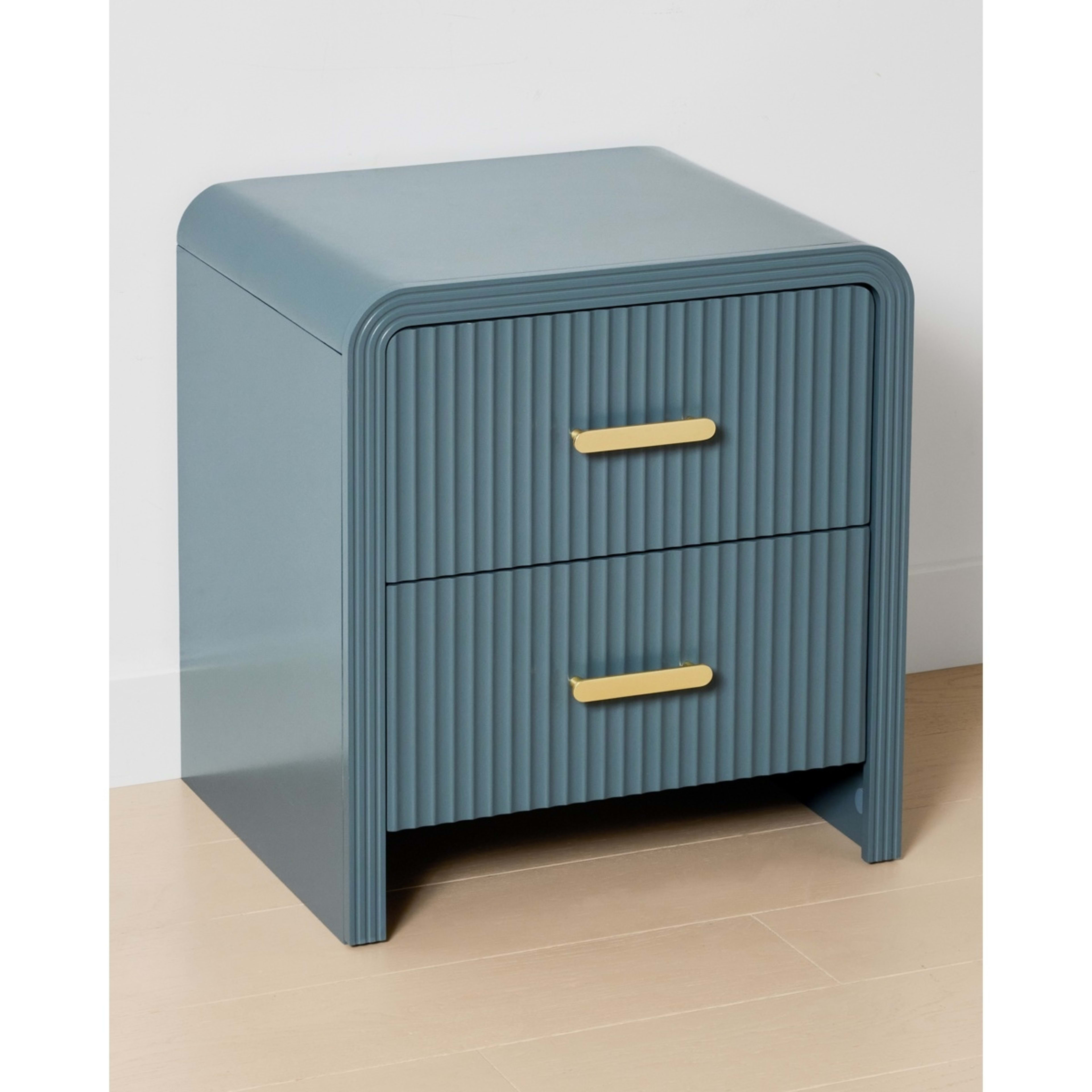 2 Luna 2 Drawer Bedside Table - Blue, 2 of 7