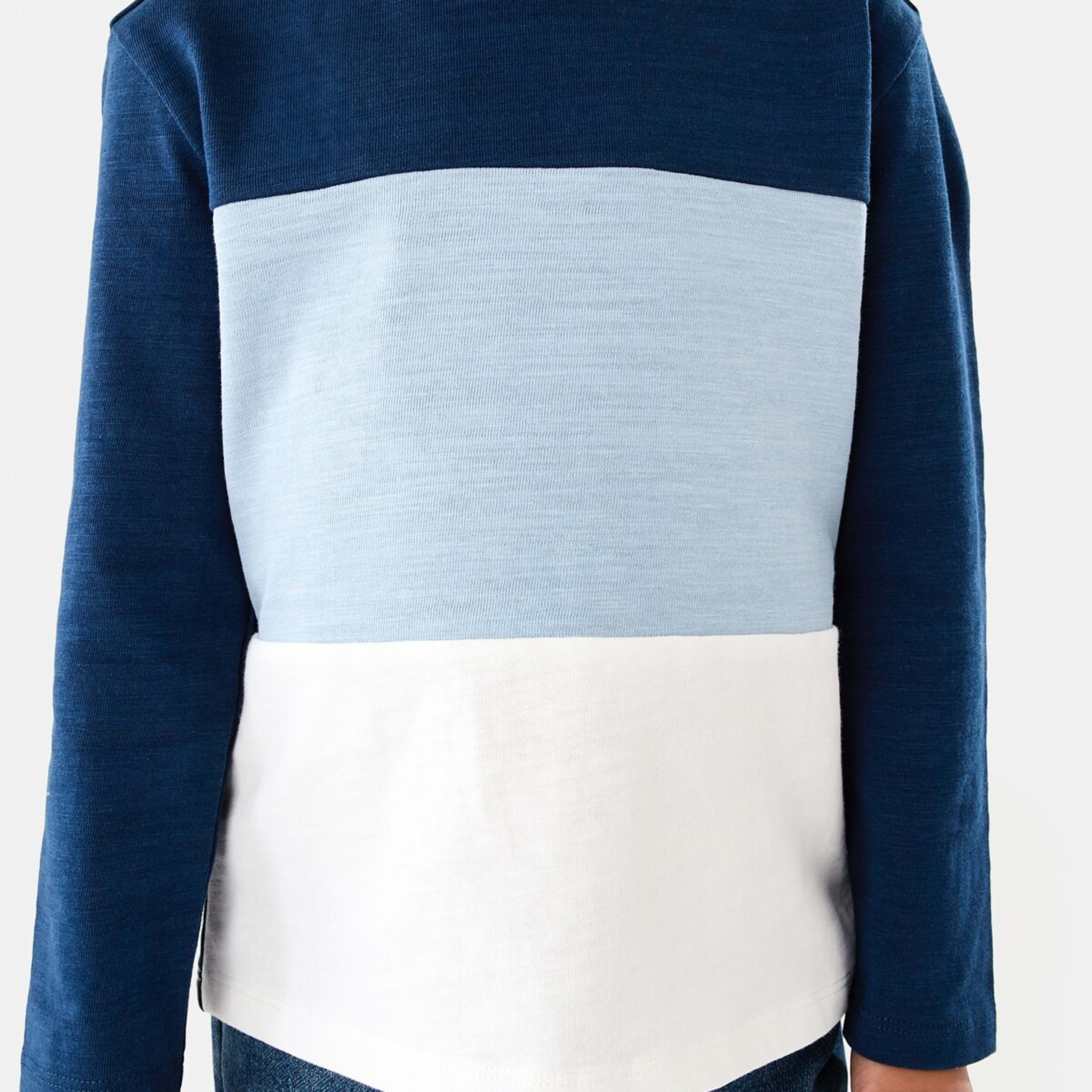 4 Long Sleeve Panel T-shirt Estate Blue, 4 of 8