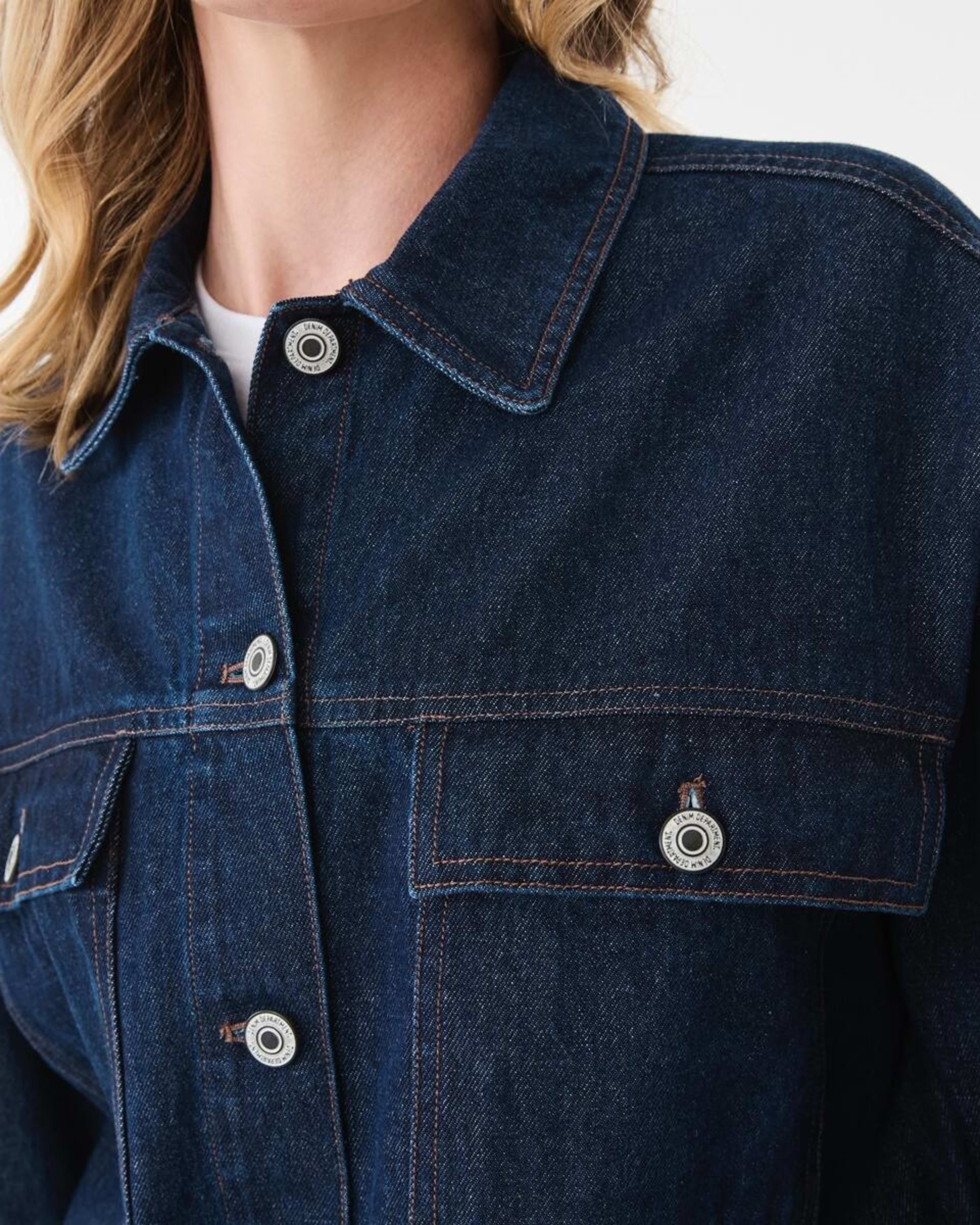 6 Denim Utility Shacket Indigo, 6 of 7