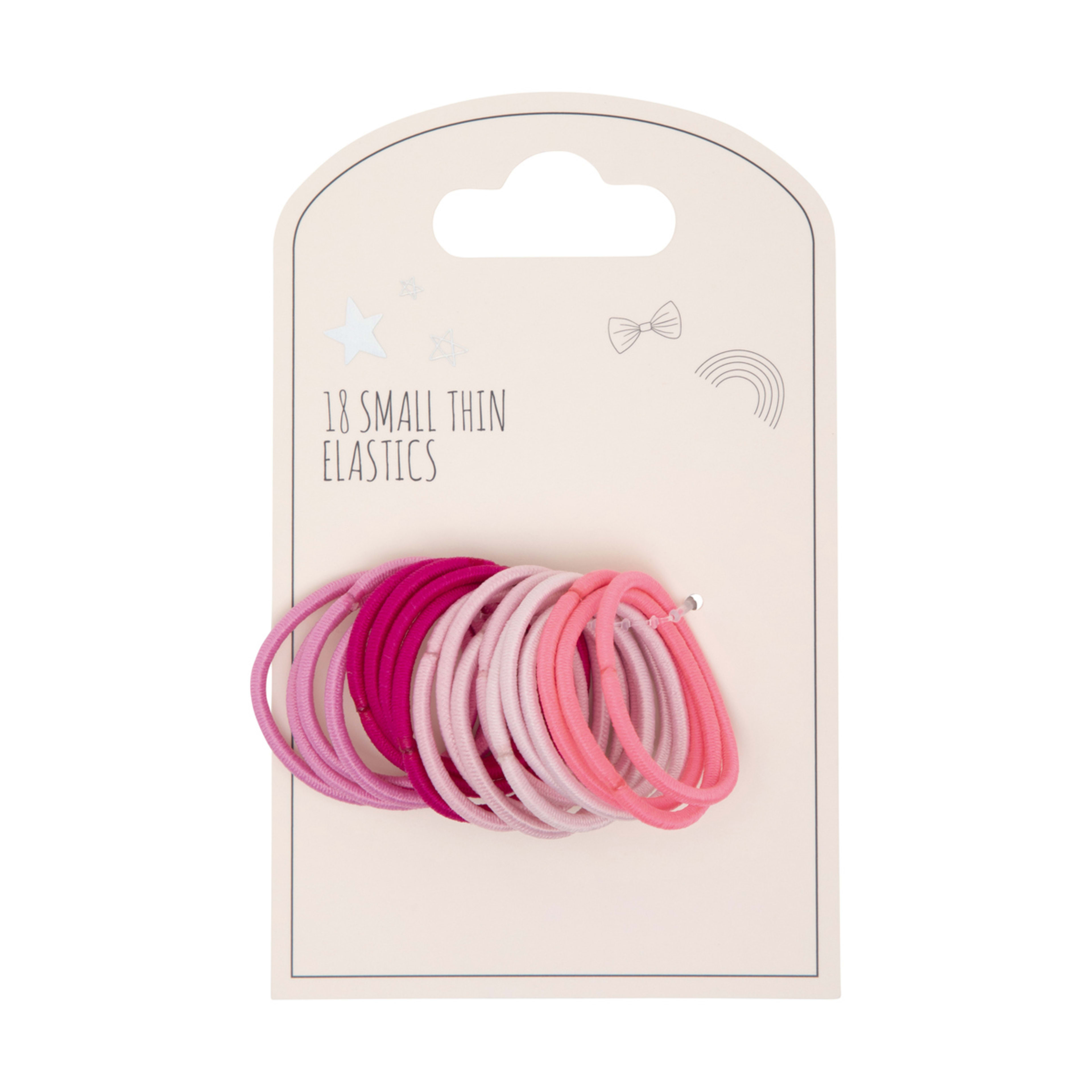 18 Pack Large Round Hair Elastics Pink Pastel Kmart