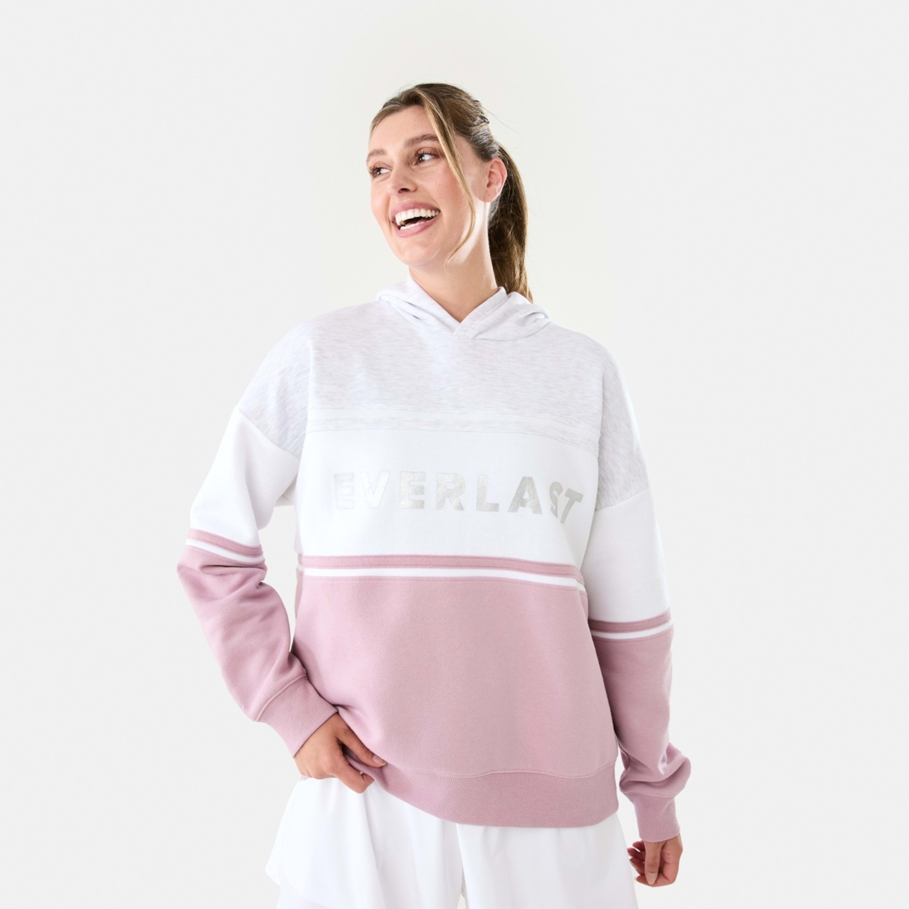 1 Everlast Womens Colourblock Sweatshirt Dusty Pink, 1 of 7