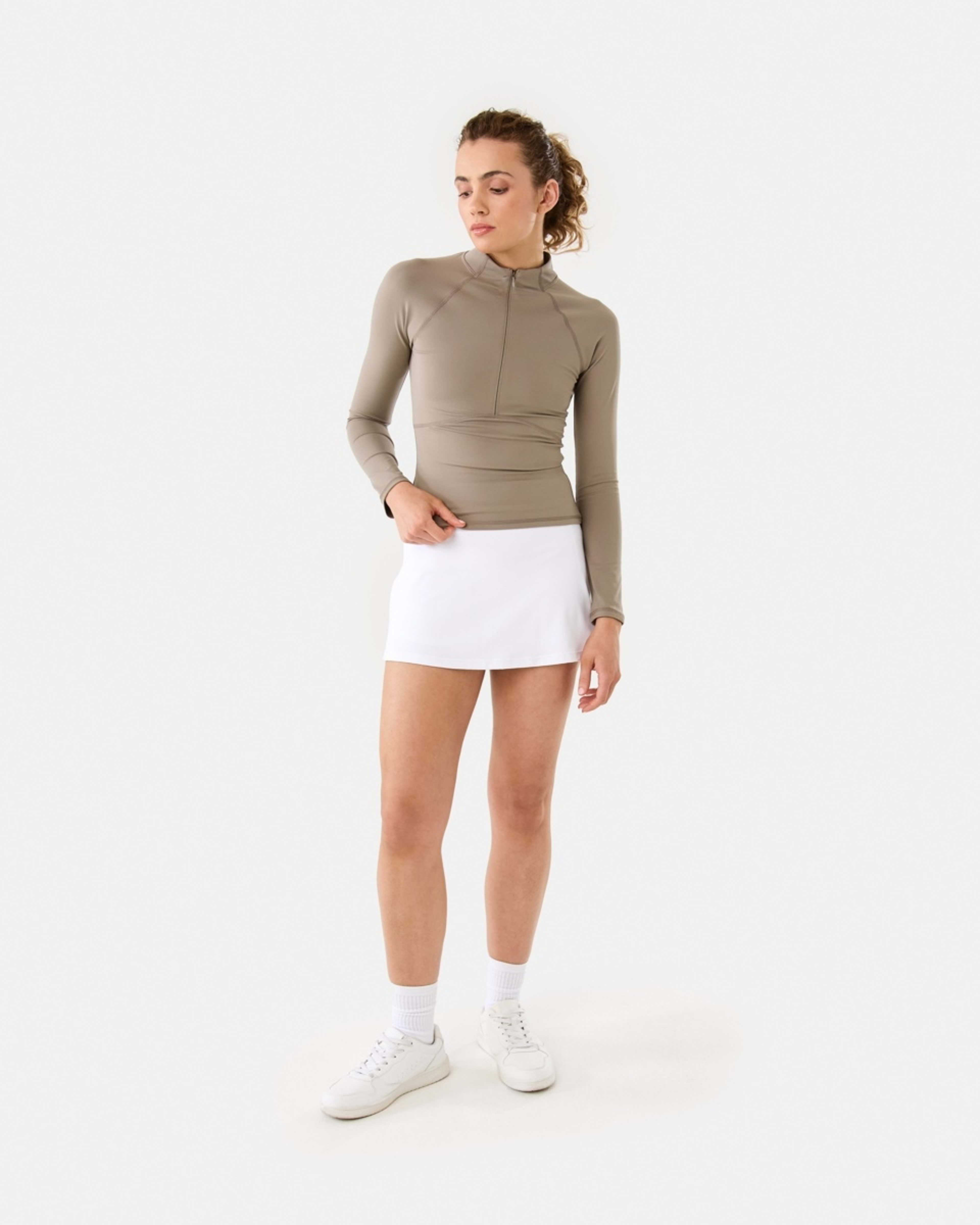 2 Active Womens Long Sleeve 1/4 Zip Ultrasoft Top DOLPHIN GREY, 2 of 6