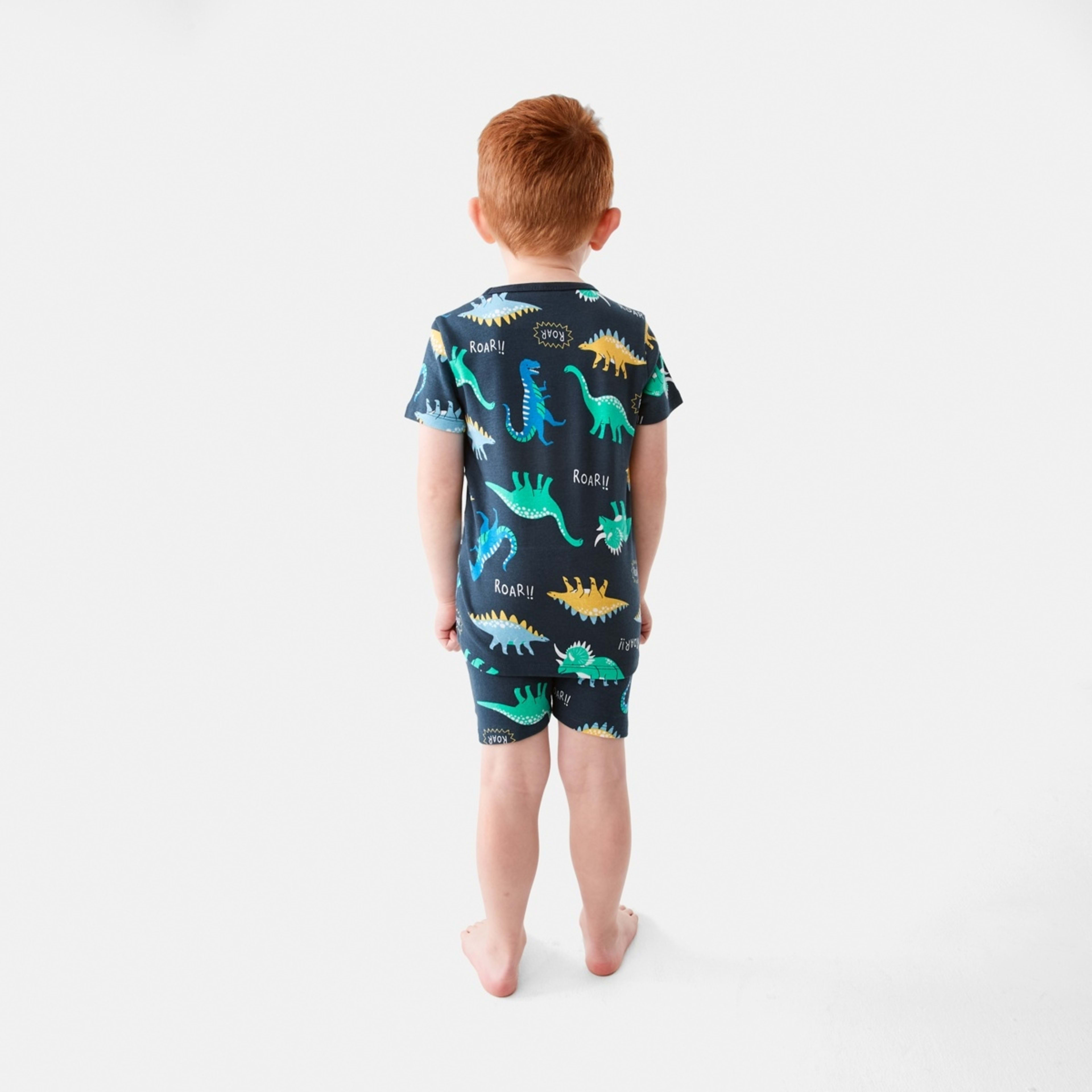 6 Short Sleeve Rib Knit Pyjama Set Multidinos, 6 of 10
