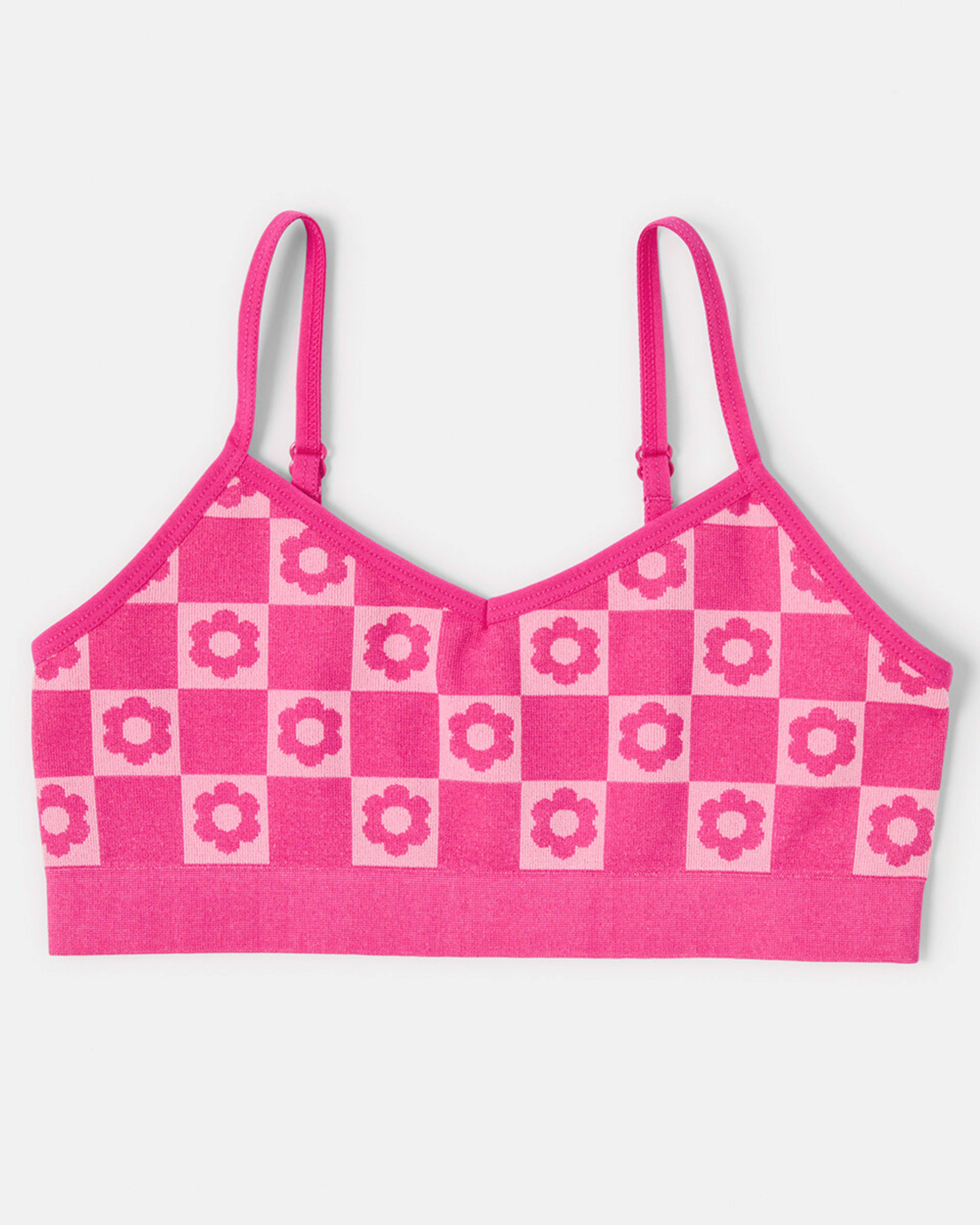 3 2 Pack Jacquard Seamfree Crop Top Daisycheck, 3 of 3