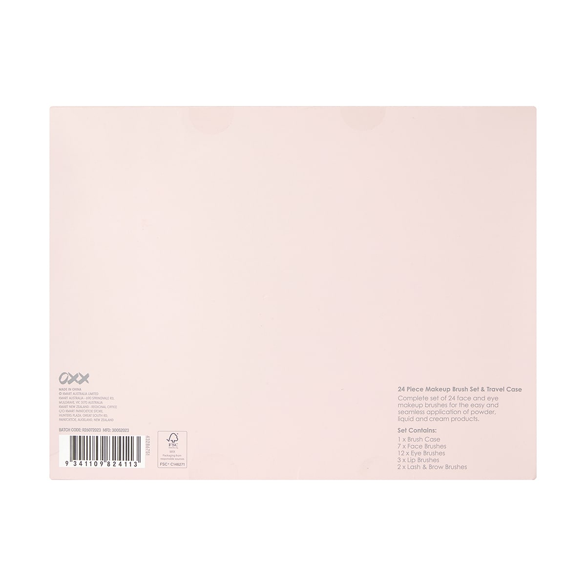 OXX Cosmetics 24 Piece Makeup Brush Set and Travel Case Soft Glam Kmart