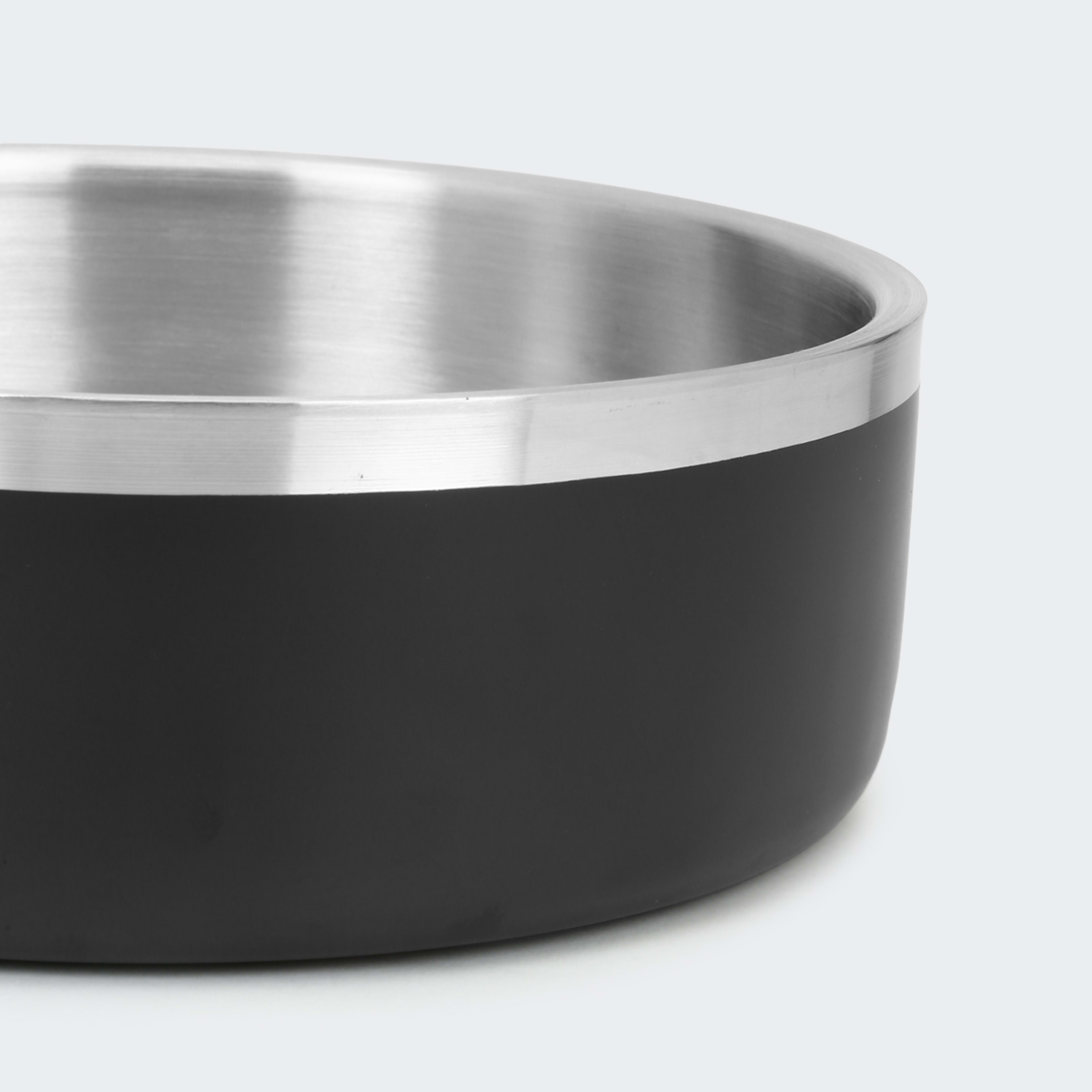 4 Pet Bowl Metal Double Wall - Black, 4 of 6