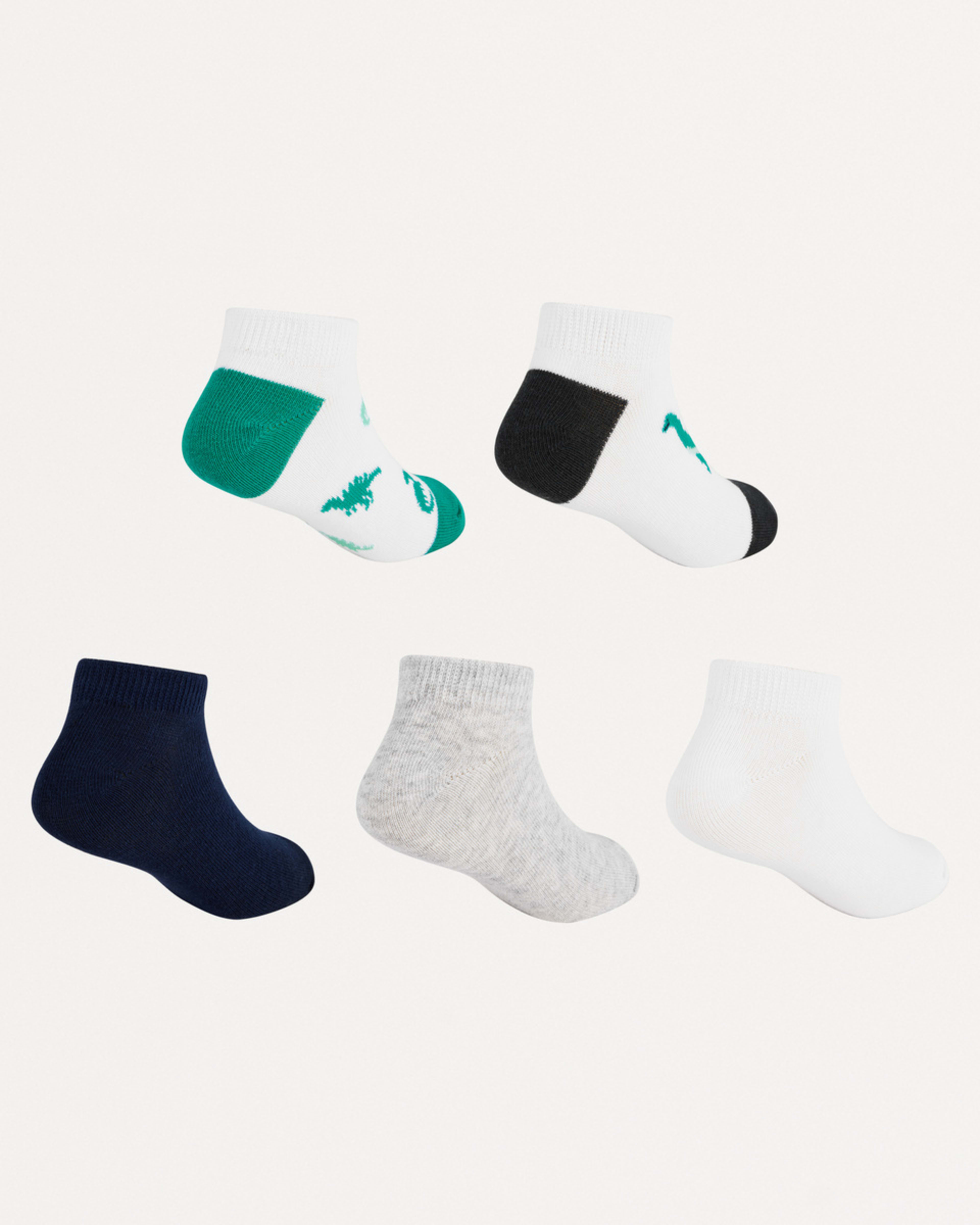 2 5 Pack Trainer Socks Green Dino, 2 of 3