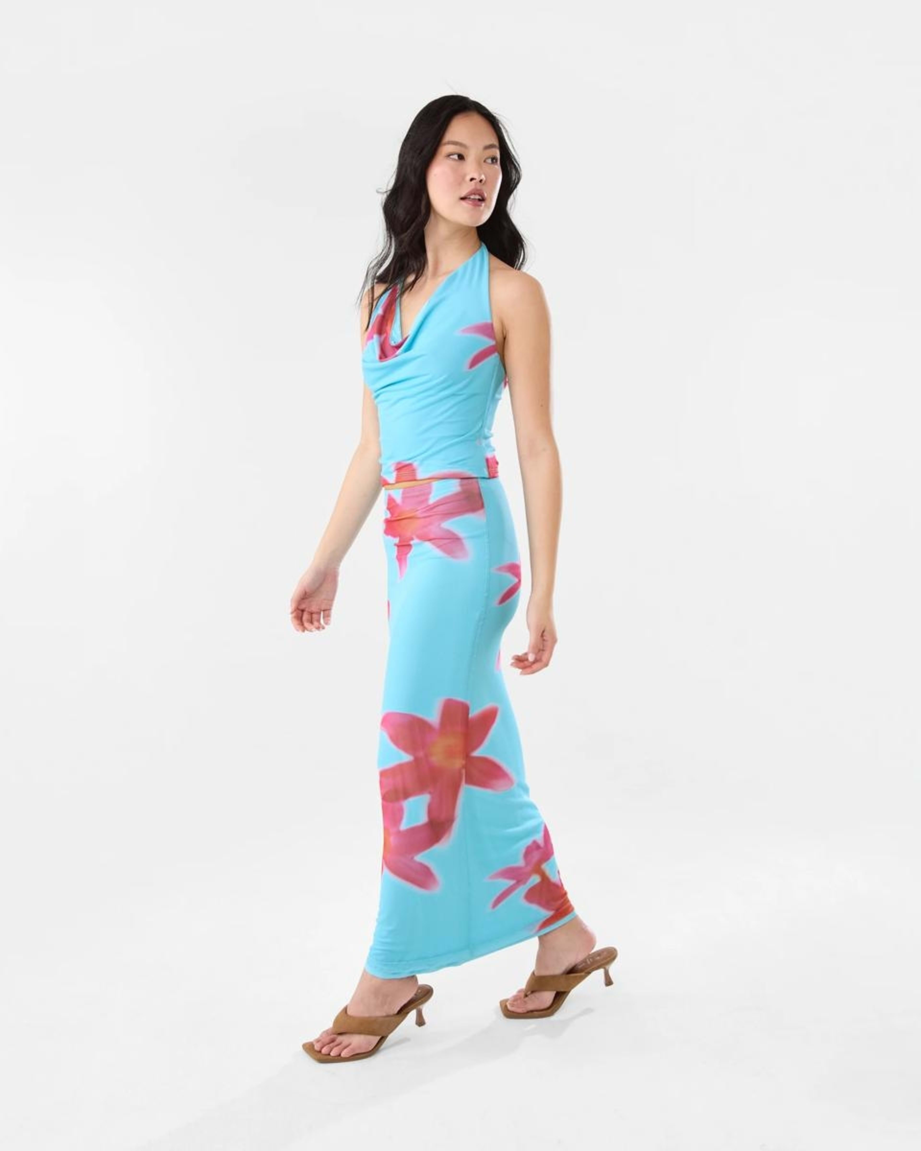 5 Mesh Maxi Skirt HOT TROP CLEAR AQUA, 5 of 8