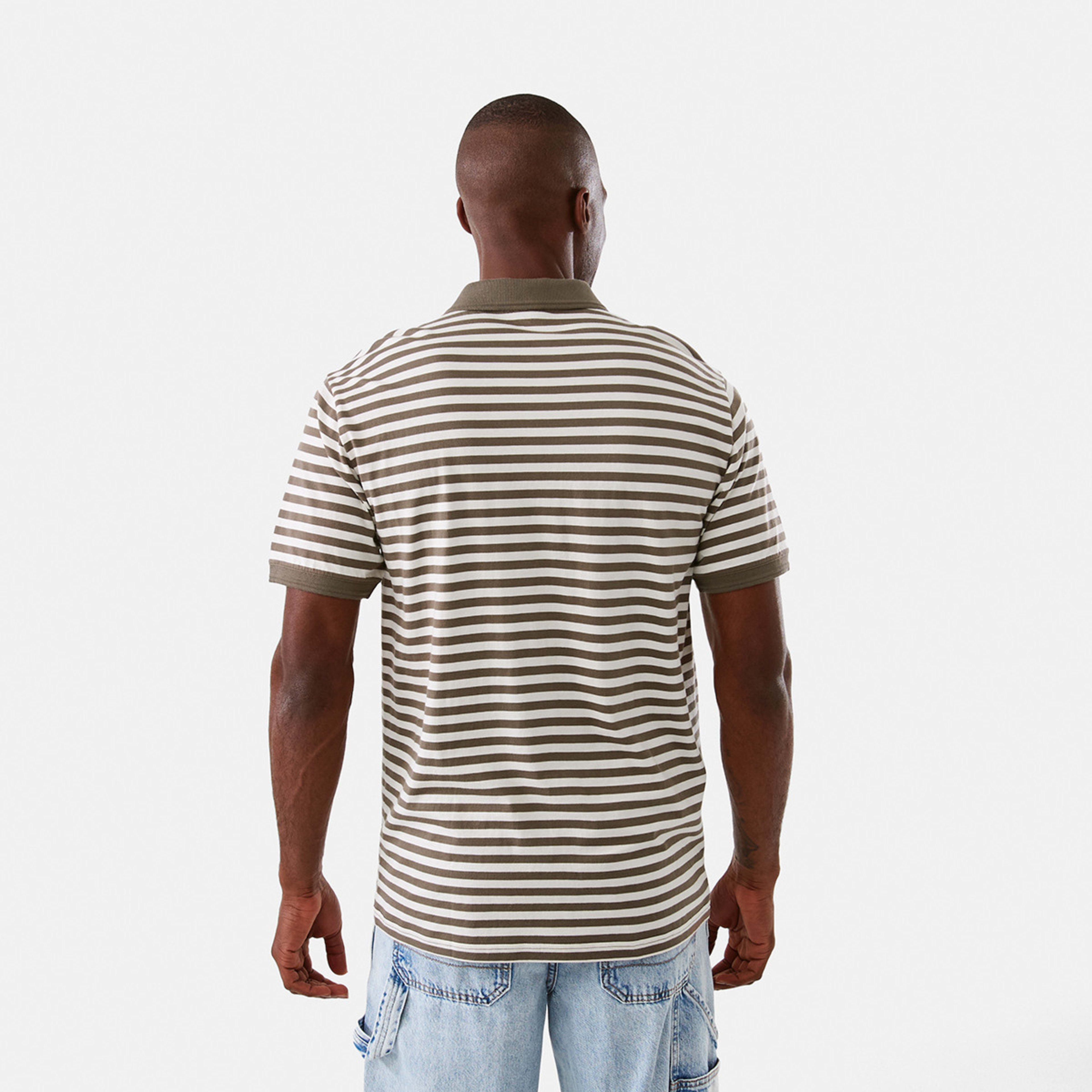 3 Jersey Stripe Polo Shirt Brn Stripe, 3 of 6