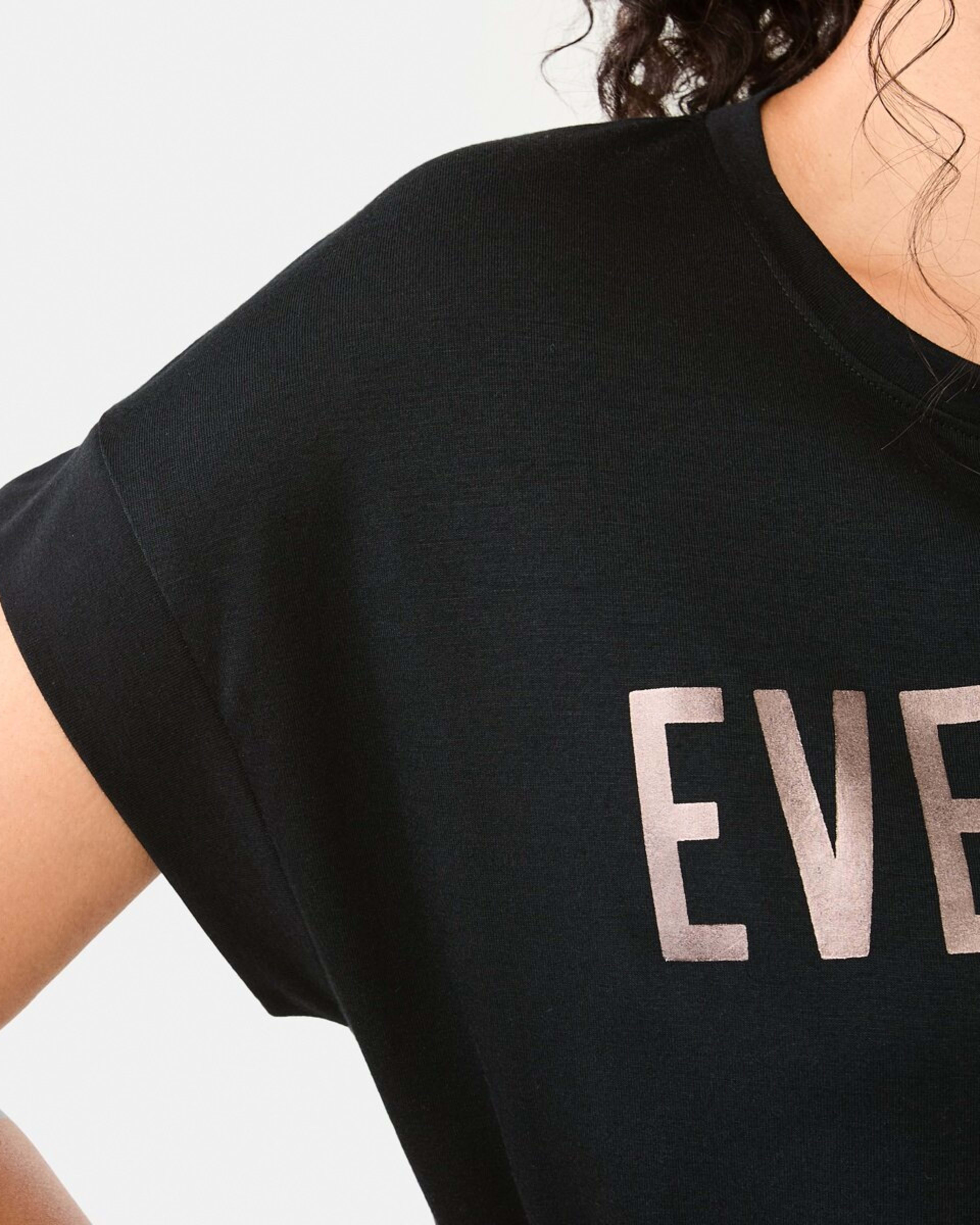 6 Everlast Womens Relaxed Long T-shirt EVERLAST BLACK, 6 of 7