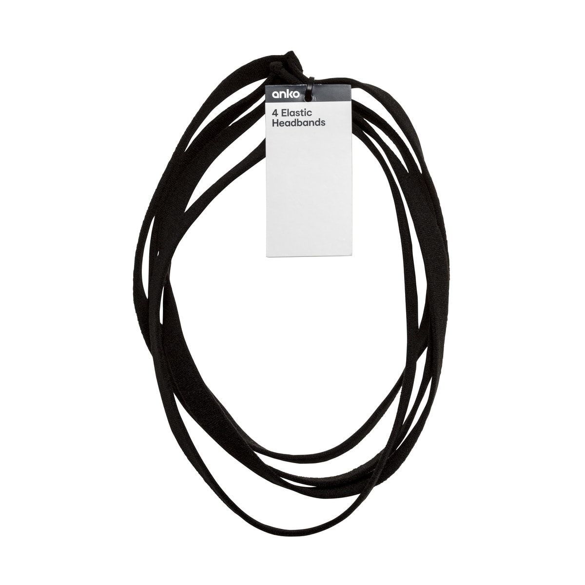 4 Pack Elastic Headbands Black Kmart