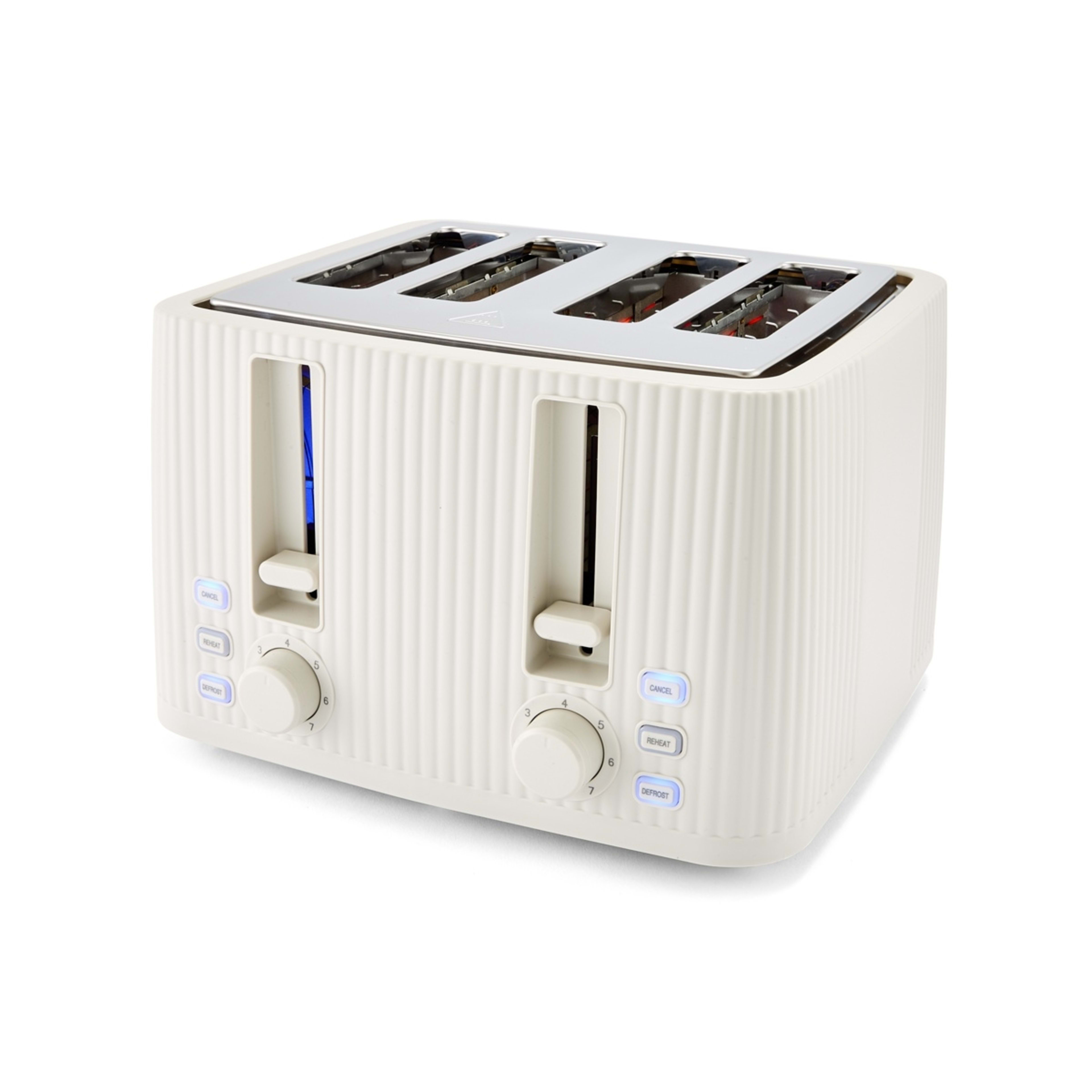 3 4 Slice Toaster Linear - Off White, 3 of 8