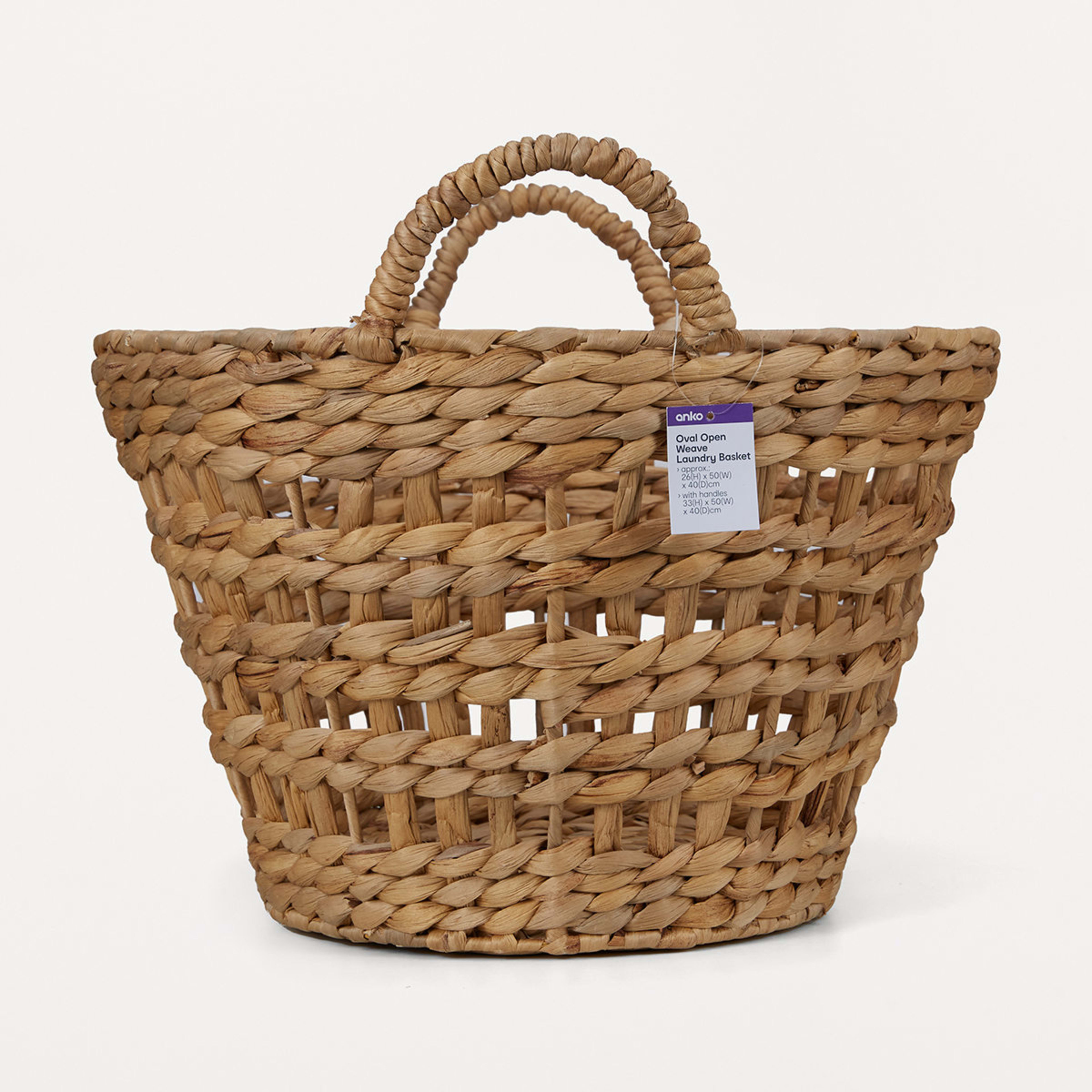 Oval Open Weave Laundry Basket Brown Kmart