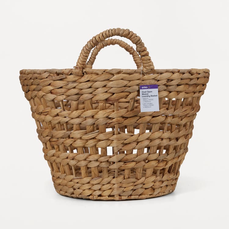 Oval Open Weave Laundry Basket Brown Kmart