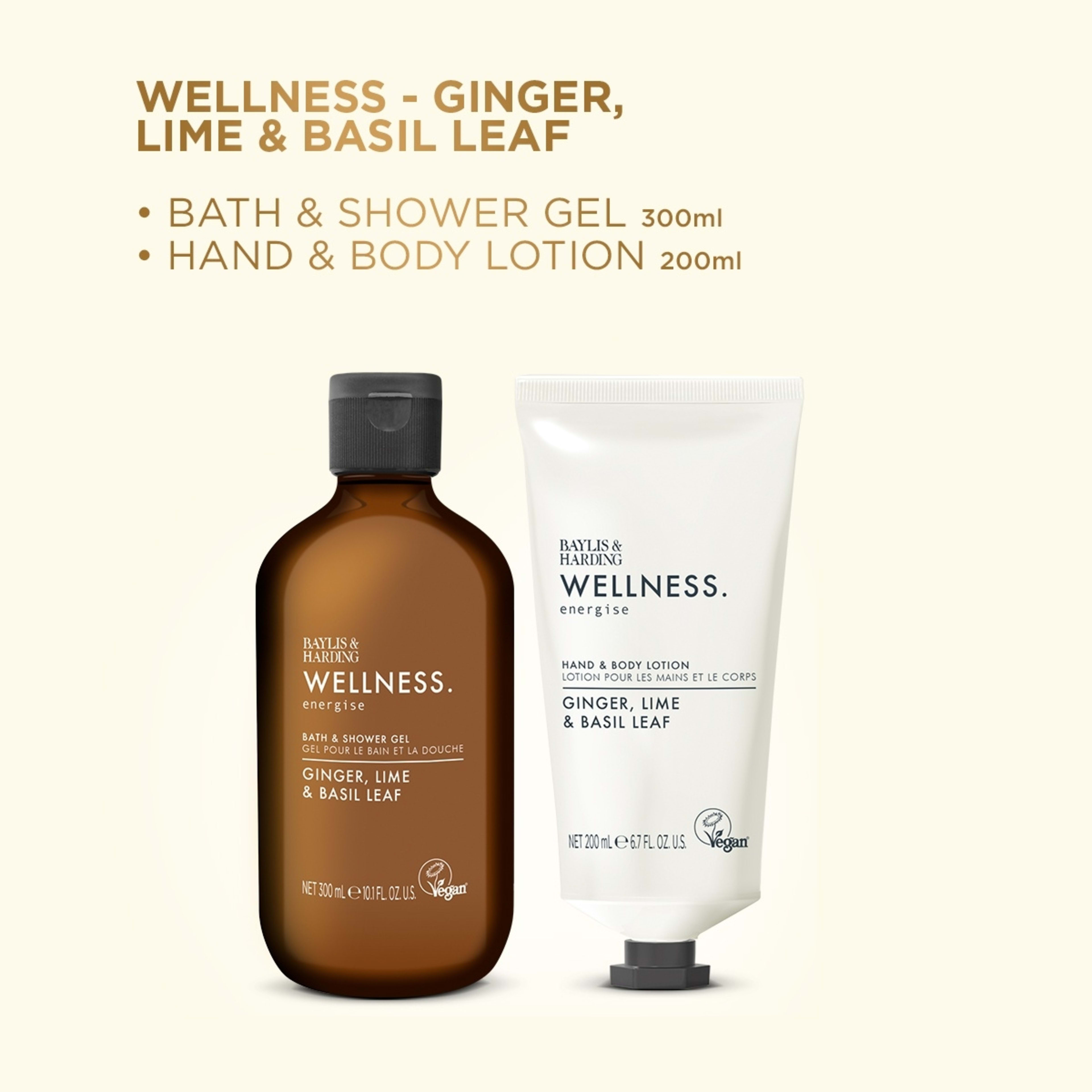 3 Baylis & Harding 2 Pack Wellness and Energise Luxury Body Care Gift Set - Ginger Root Extract, Lime and Basil Leaf, 3 of 3