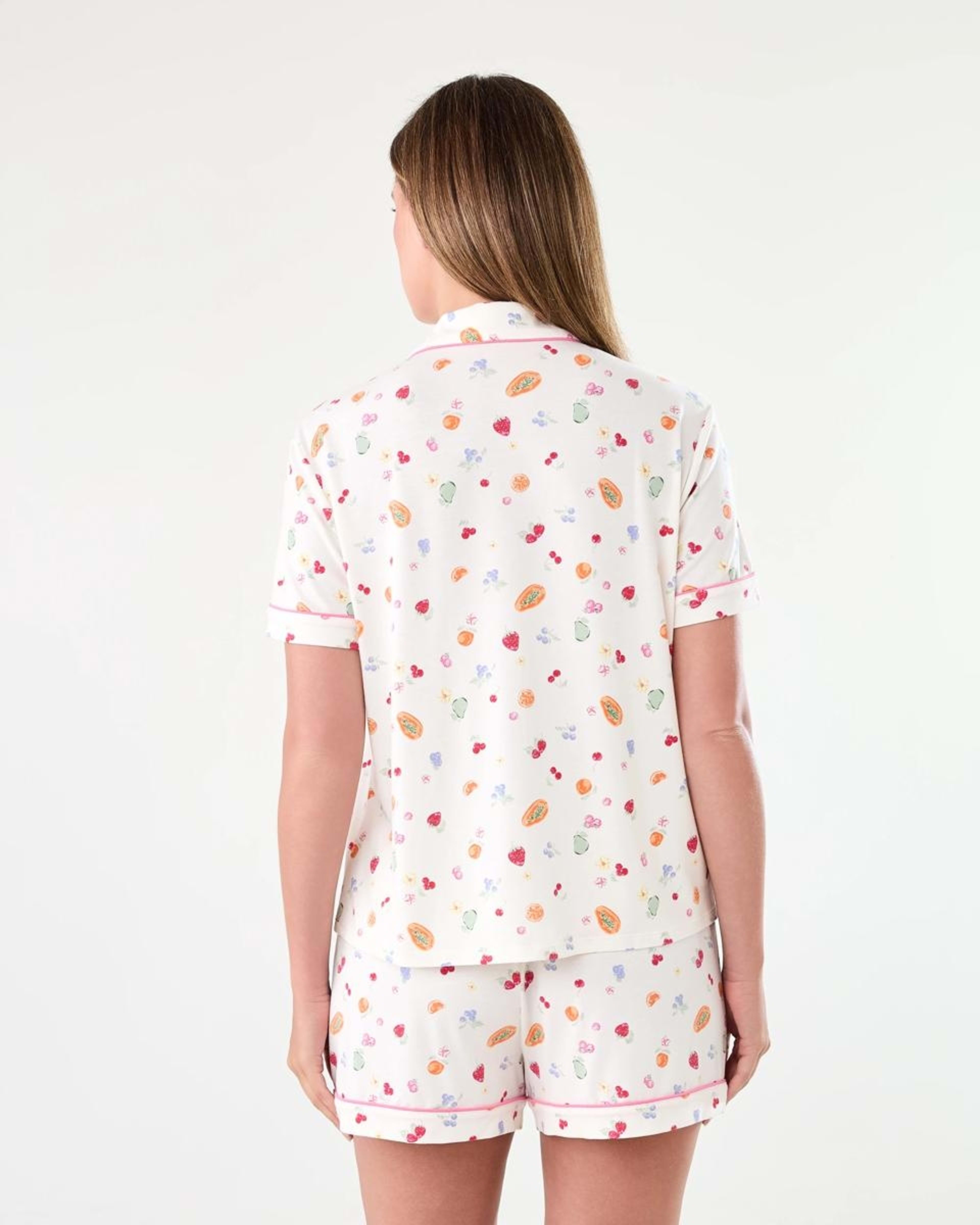 3 Short Sleeve Top and Shorts Comfort Pyjama Set Fruitsalad, 3 of 10