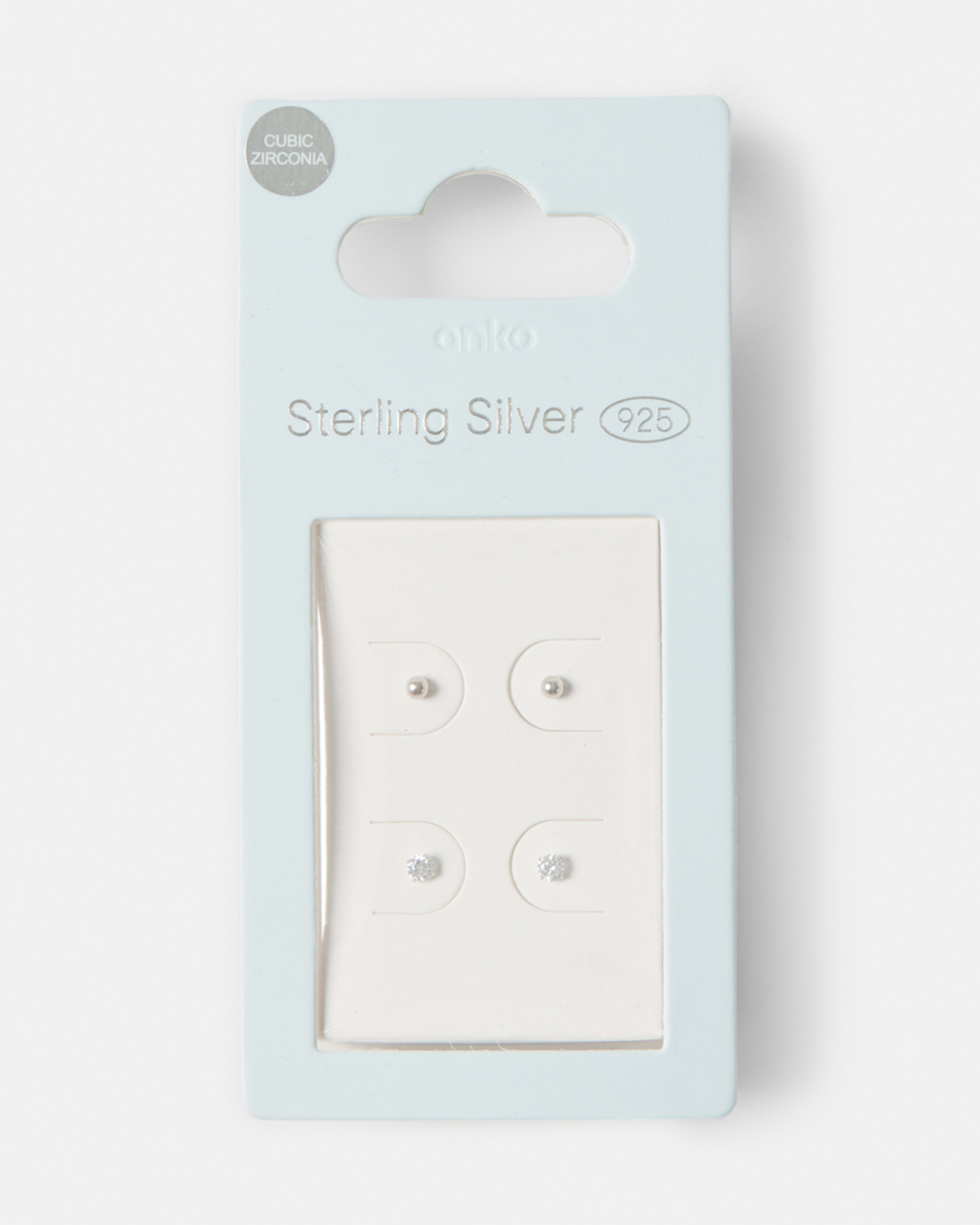 5 2 Pack Stud and Clear Gem Earrings - Gold Tone Silver, 5 of 5