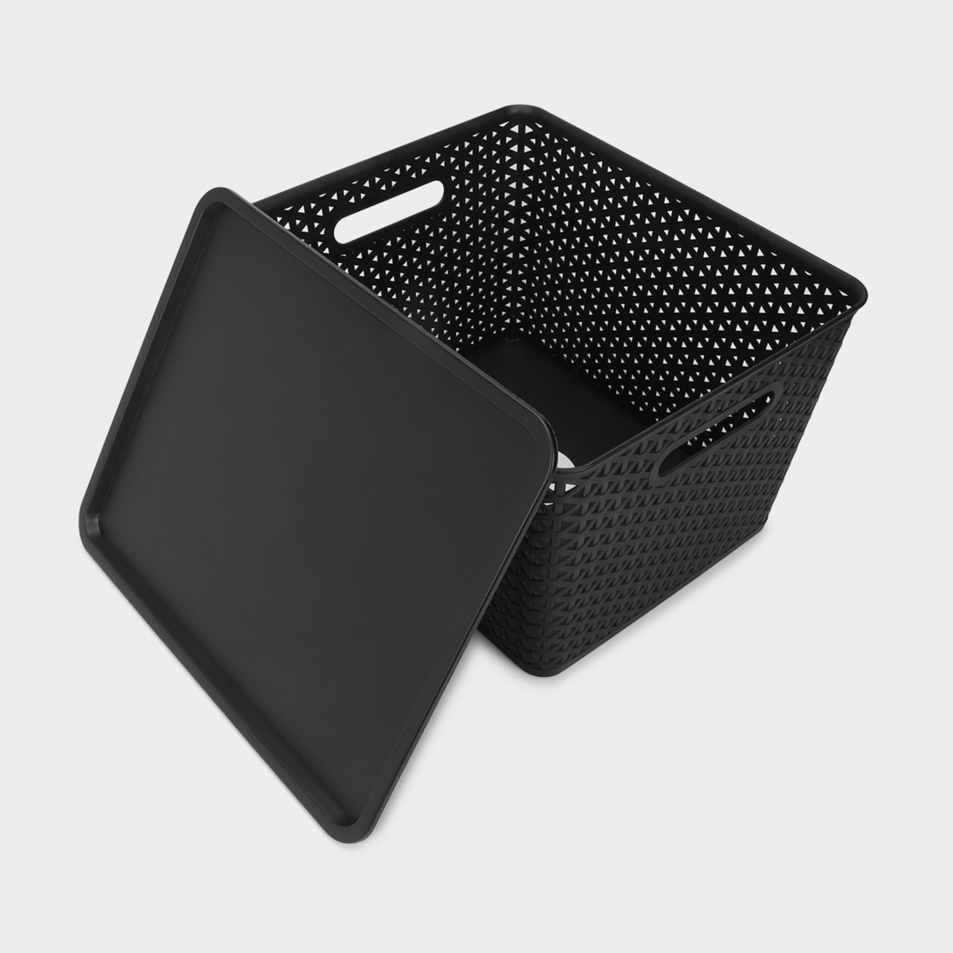 Storage Container with Lid Large, Black Kmart