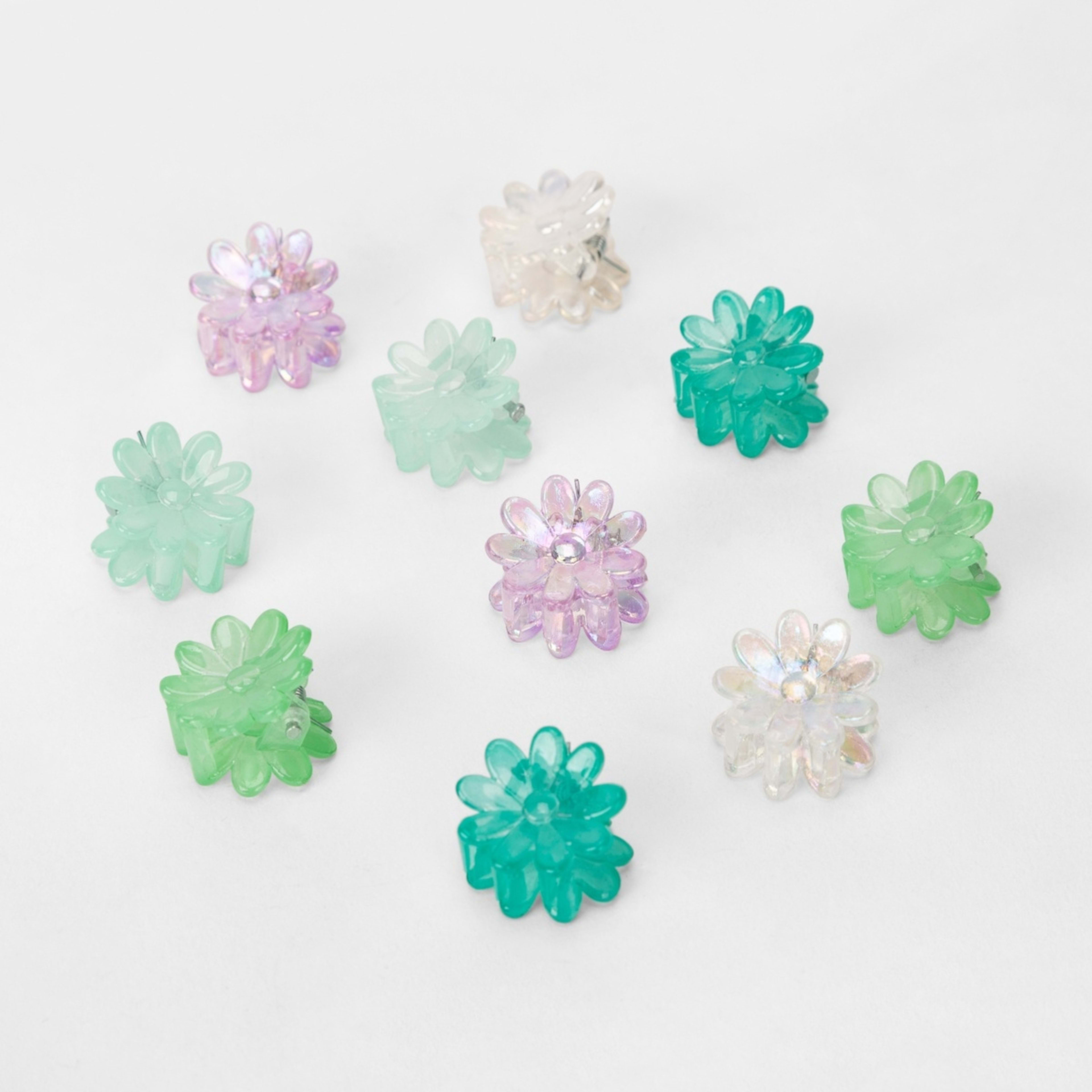 10 Pack Green Daisy Mini Hair Clips Kmart NZ