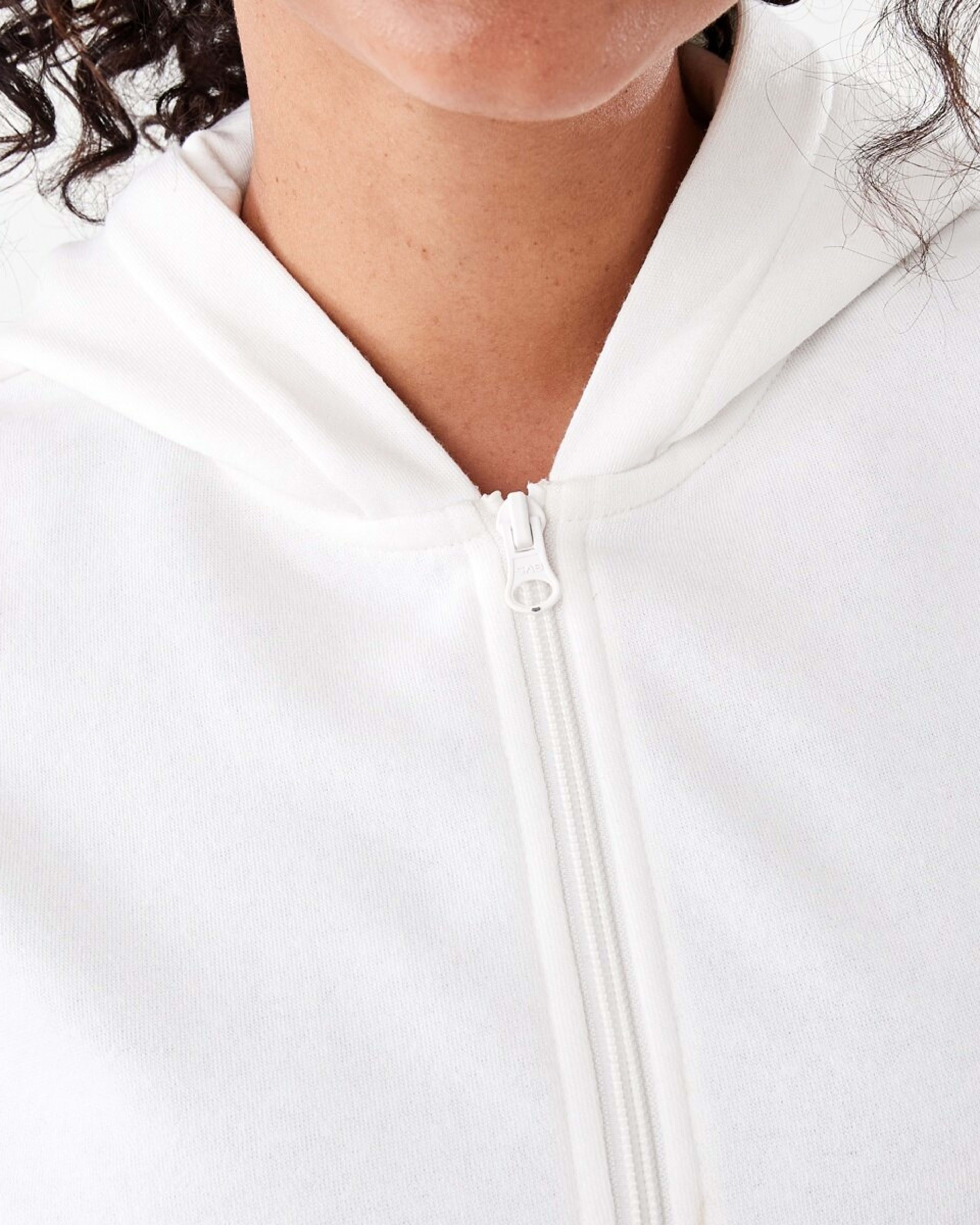 6 Active Womens Zip Through Hoodie ECRU, 6 of 7