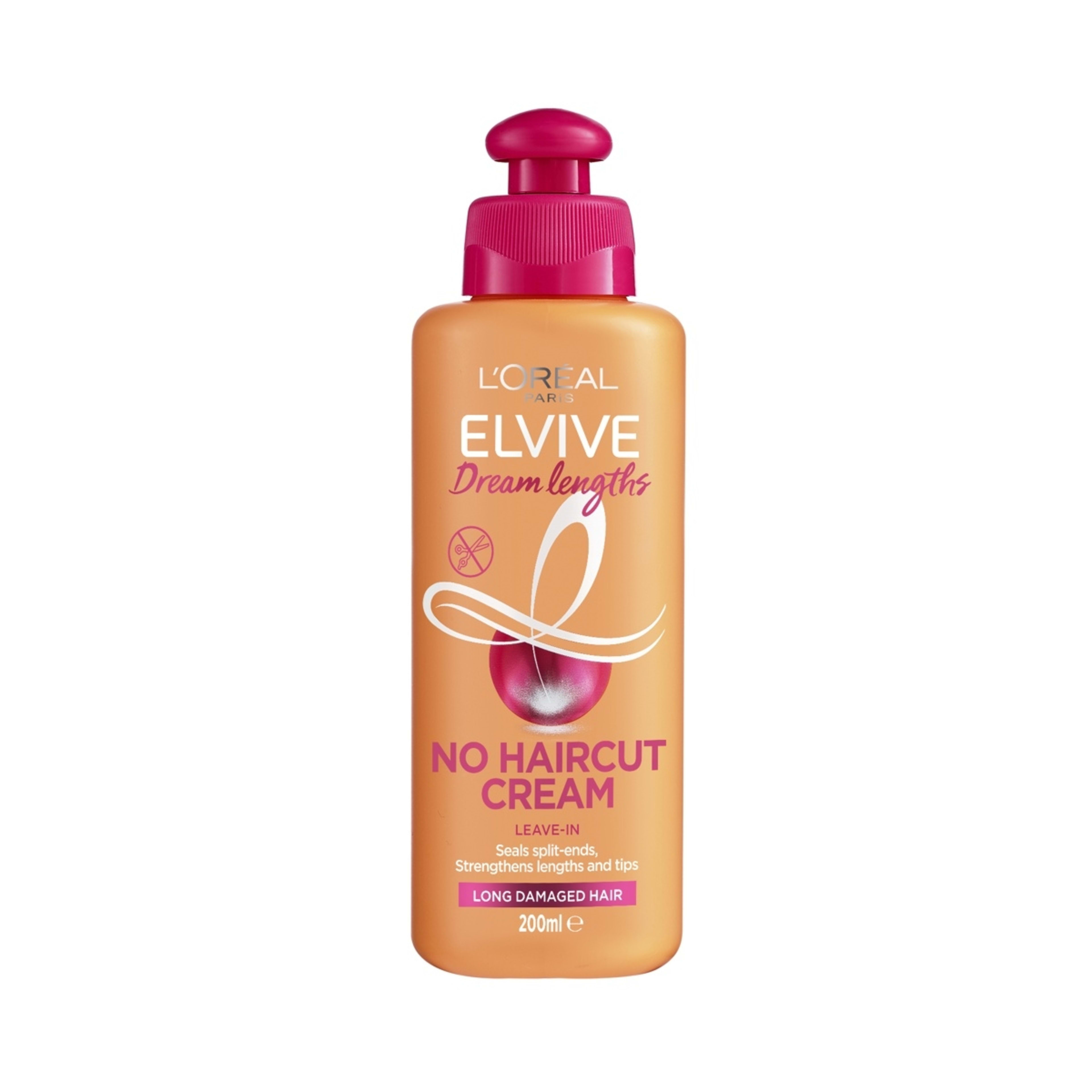 1 L'Oreal Paris Elvive Dream Lengths No Haircut Cream Leave-In Treatment 200ml - Vegetal Protein, Vitamin B and Castor Oil, 1 of 6