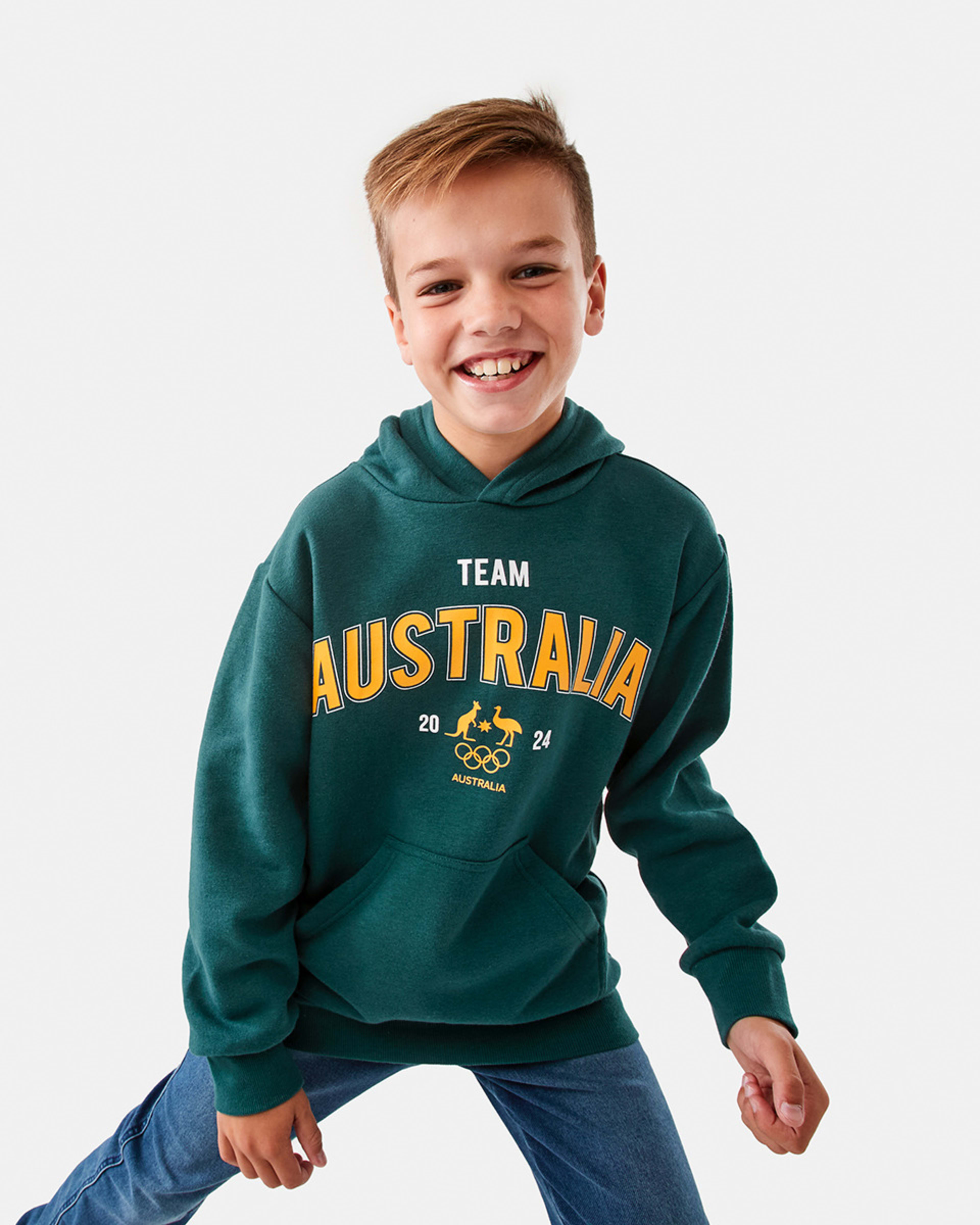 1 Active Kids Olympics Team Aus Youth Hoodie Oz Green, 1 of 9