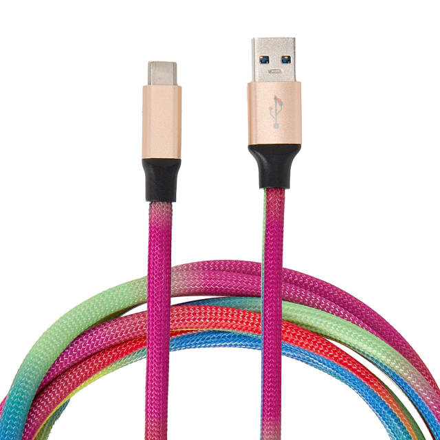 USBA to USBC Rainbow Cable 2m Kmart