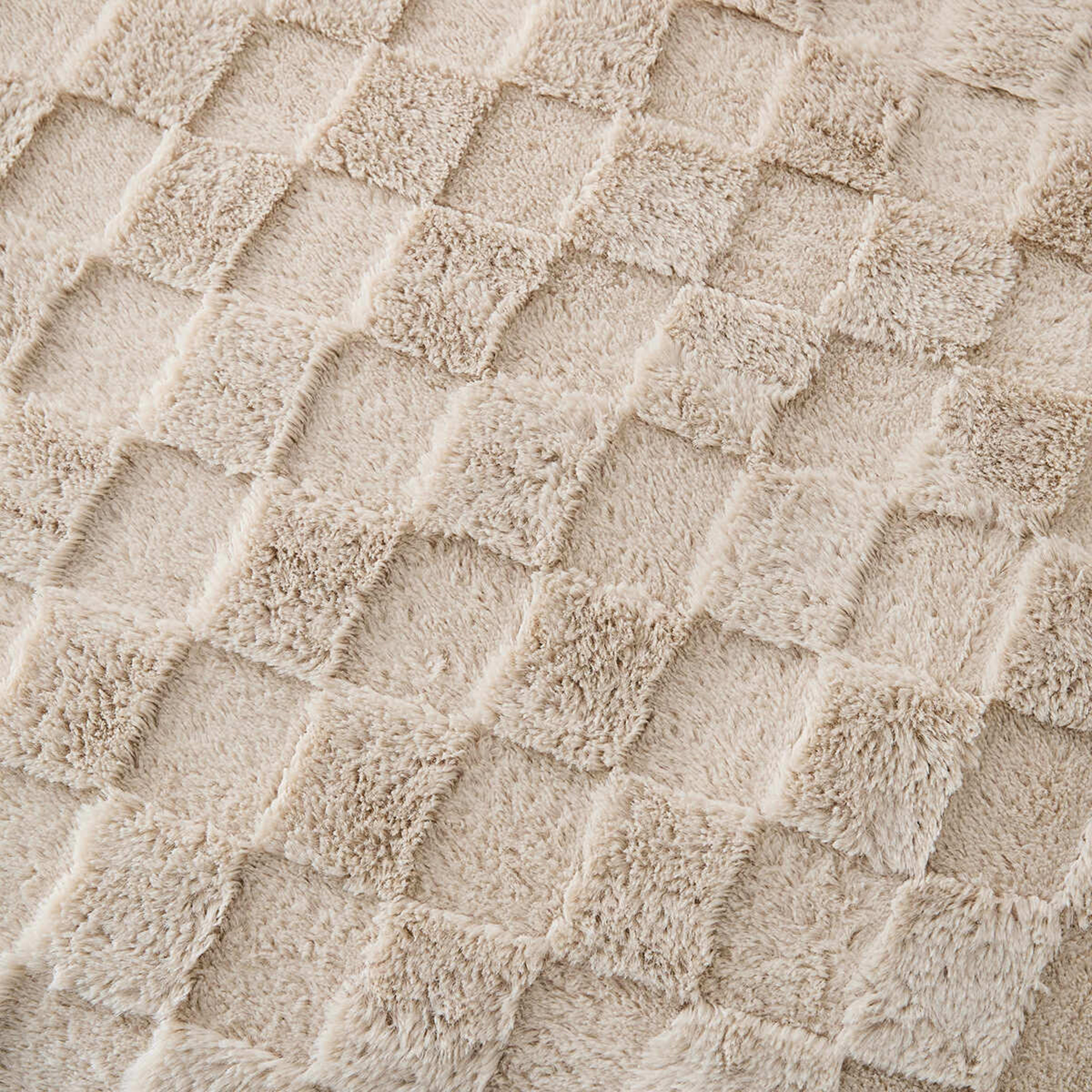 4 Check Quilt Cover Set - Double Bed, Beige, 4 of 6