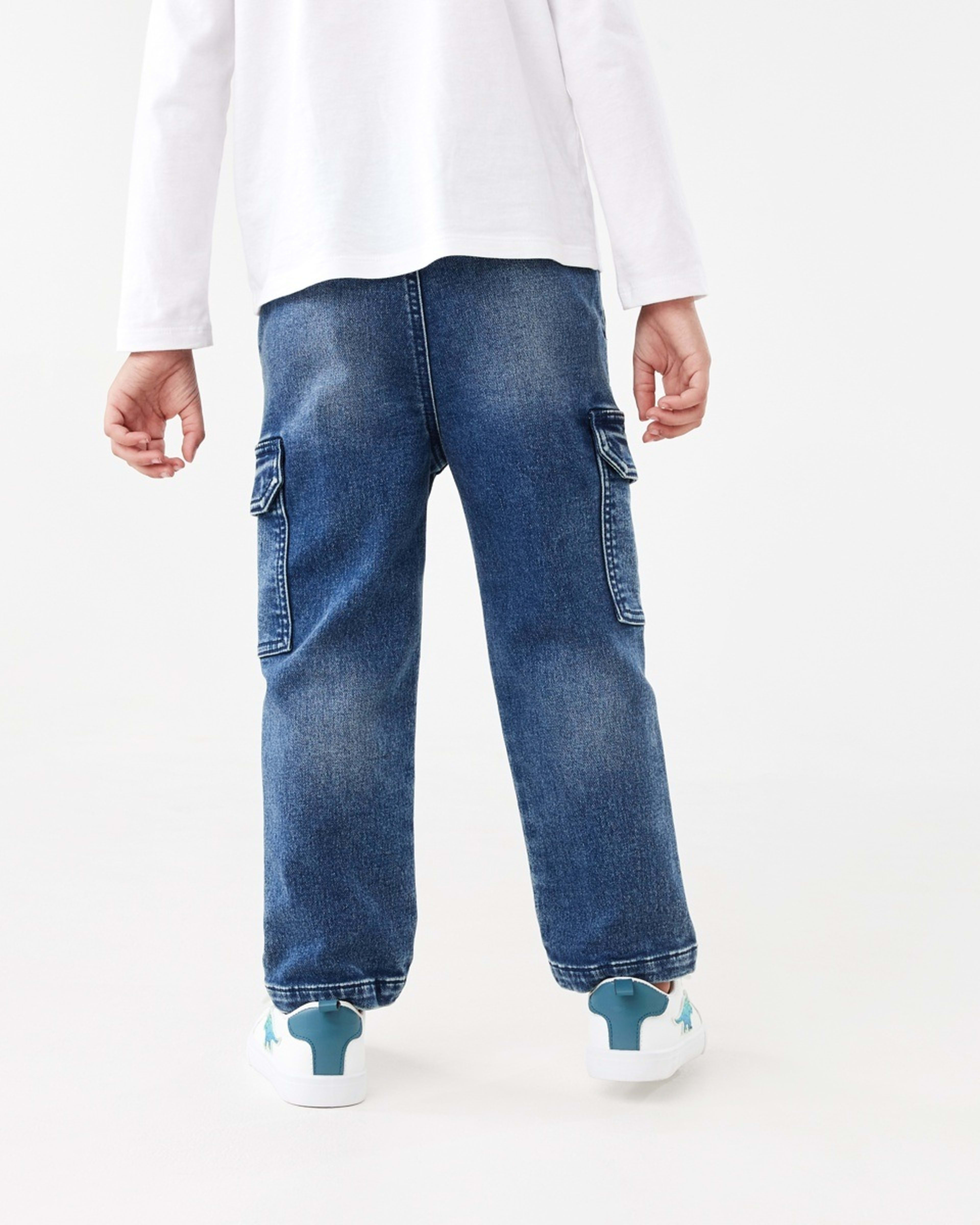 2 Denim Cargo Pants DARK WASH, 2 of 9
