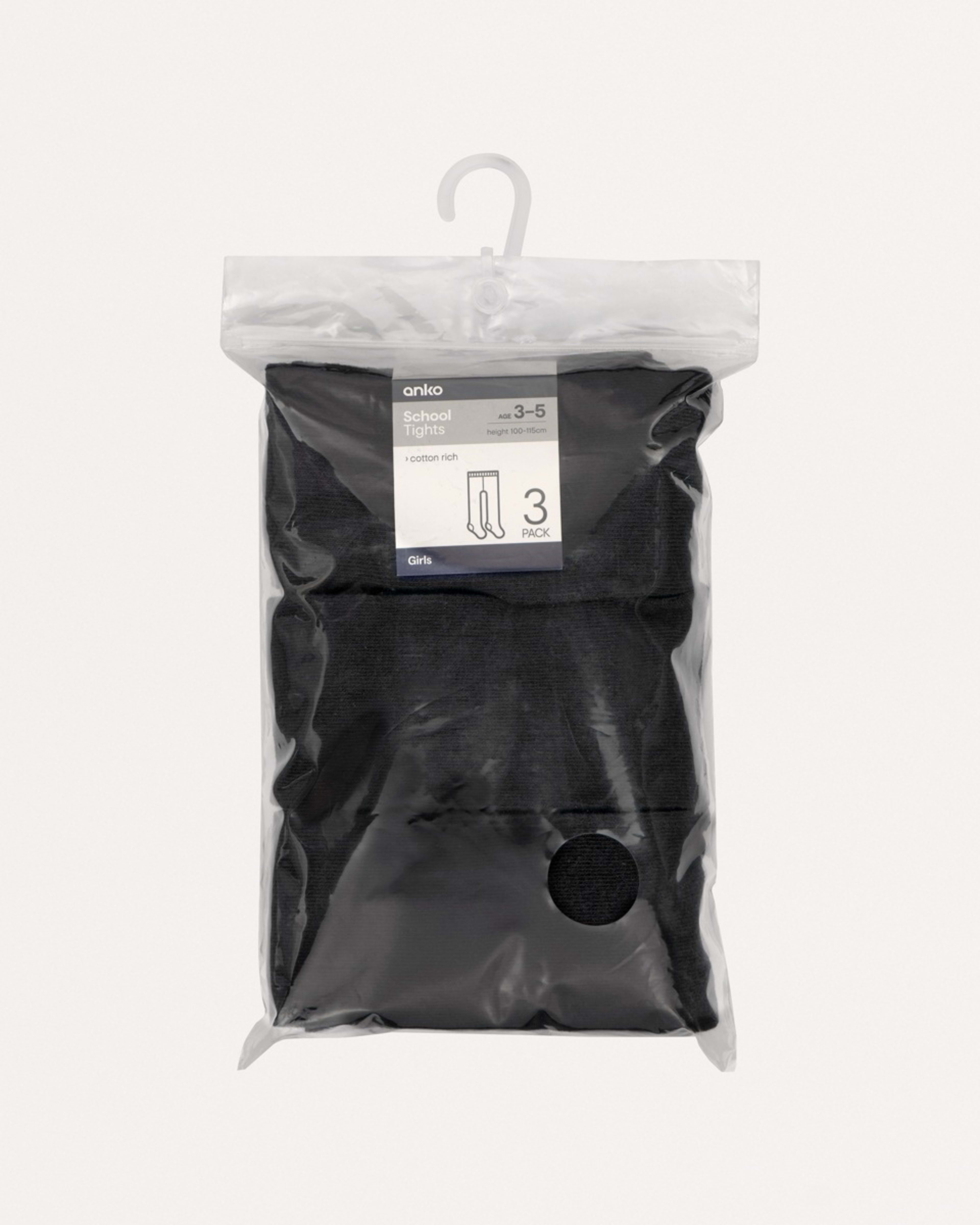 3 3 Pack School Cotton Rich Tights Dark Sapphire, 3 of 3