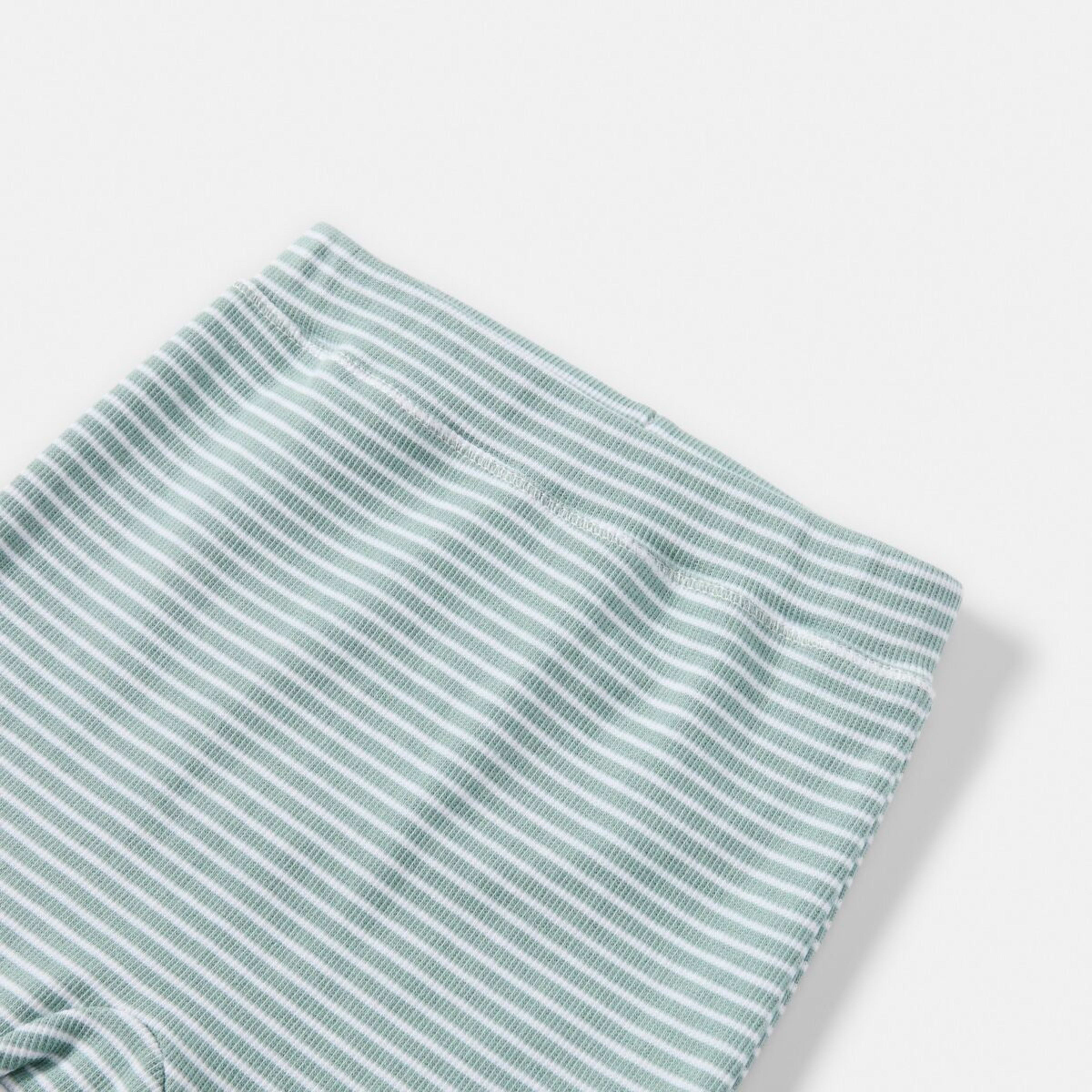 3 Stripe Rib Leggings Green Stripes, 3 of 3