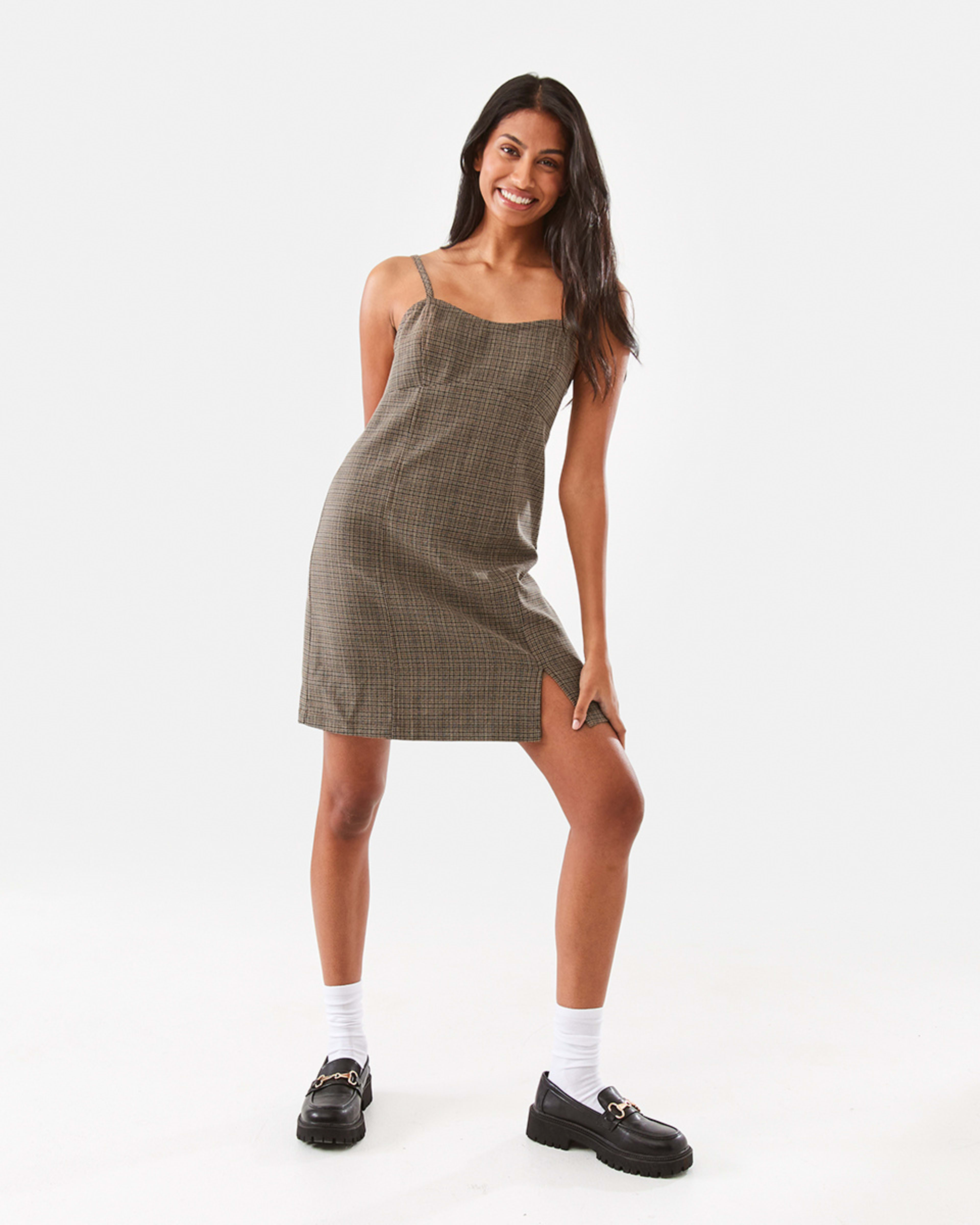 2 Sleeveless Bustier Mini Dress Plaid, 2 of 10