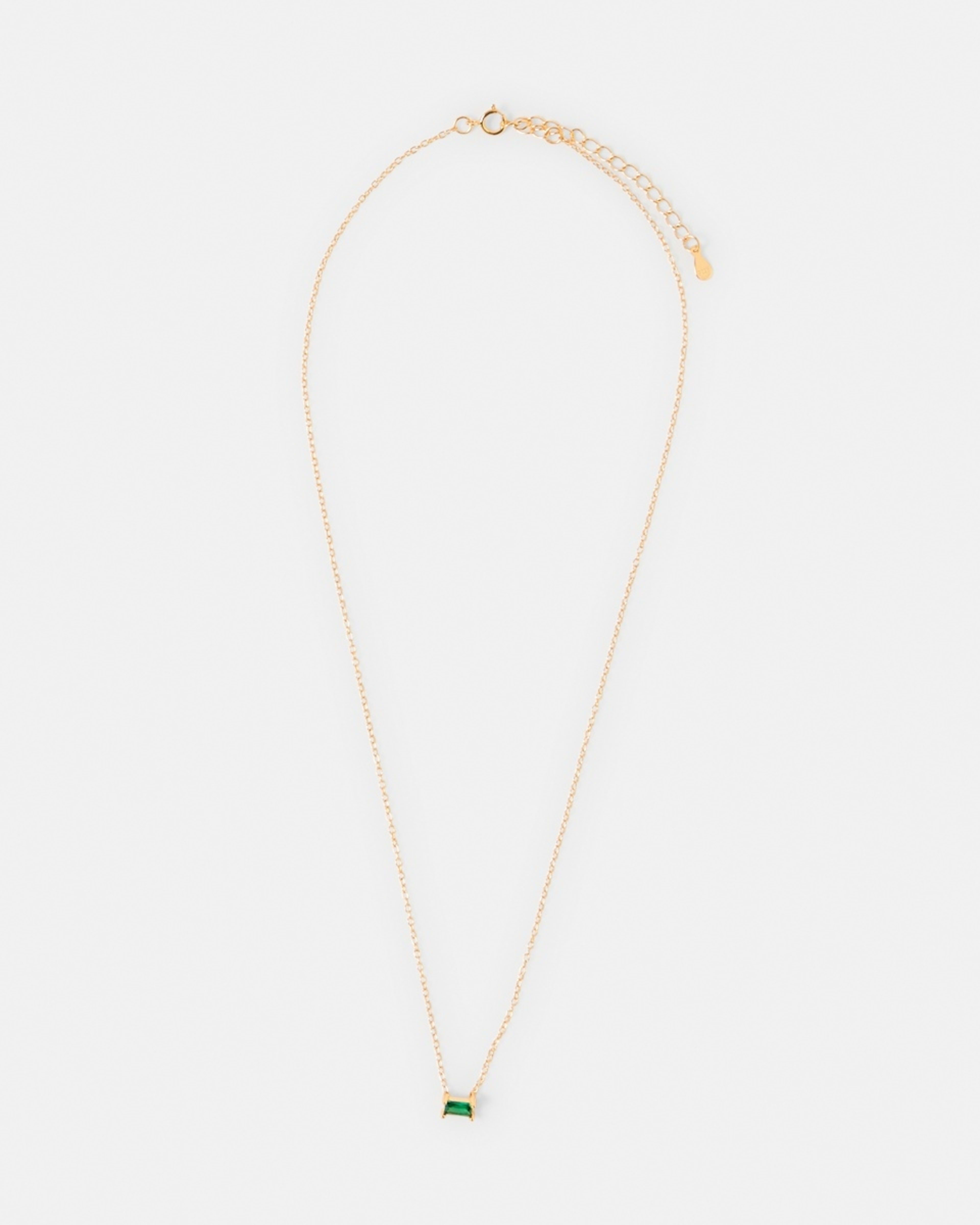 2 Gold Plated Sterling Silver Stone Necklace - Green Gold, 2 of 4