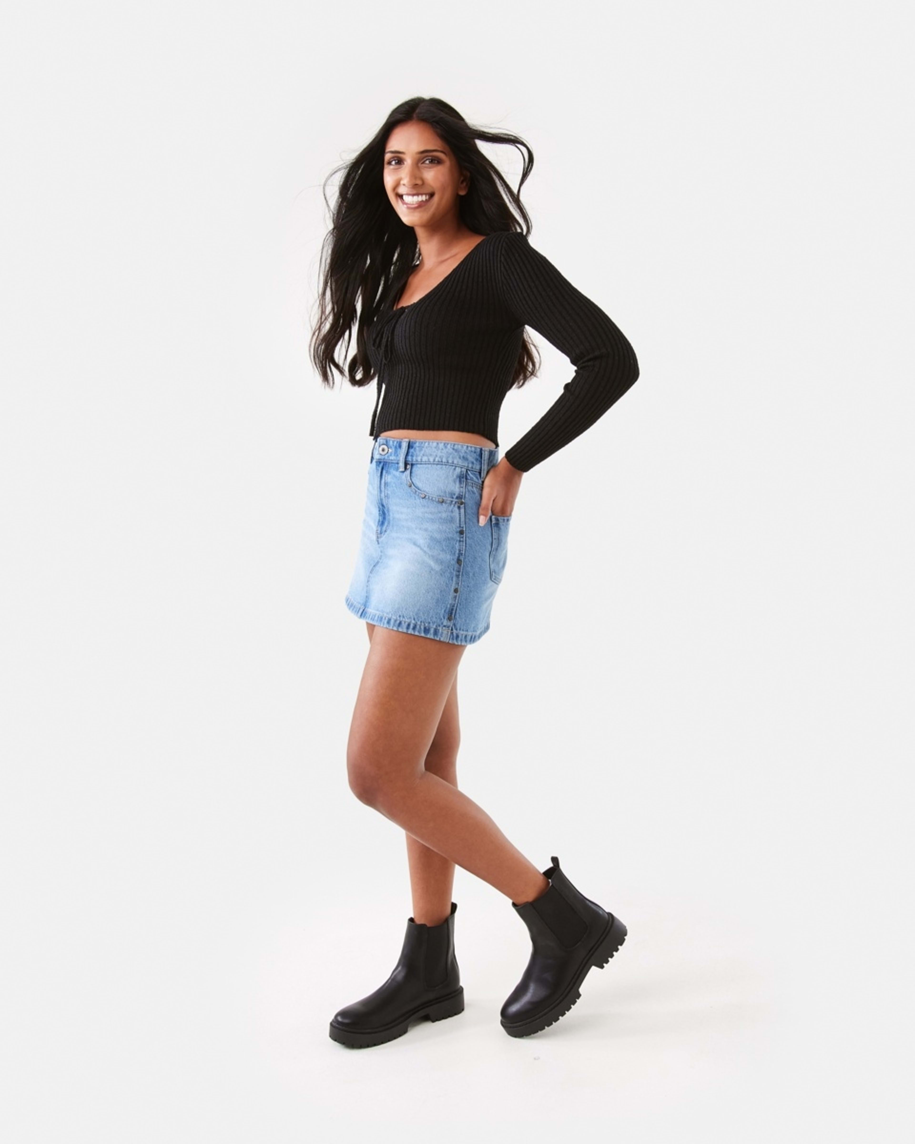 5 Lace Up Crop Jumper Black, 5 of 8