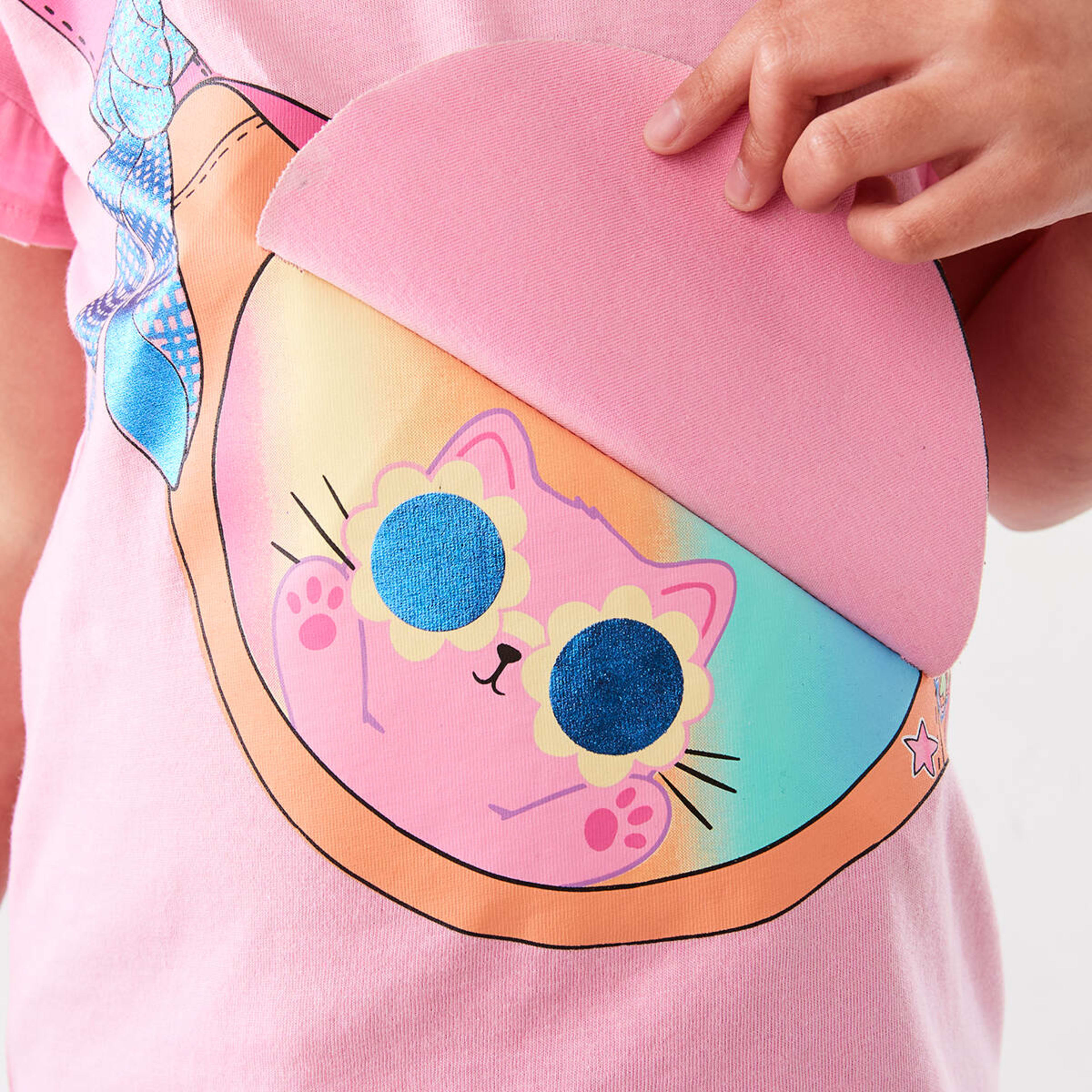 6 Print Flap Novelty T-shirt Pnk Wmelon, 6 of 10