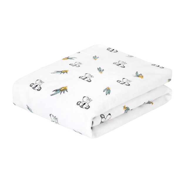 2 Pack Flannelette Cotton Fitted Cot Sheets Koala Kmart