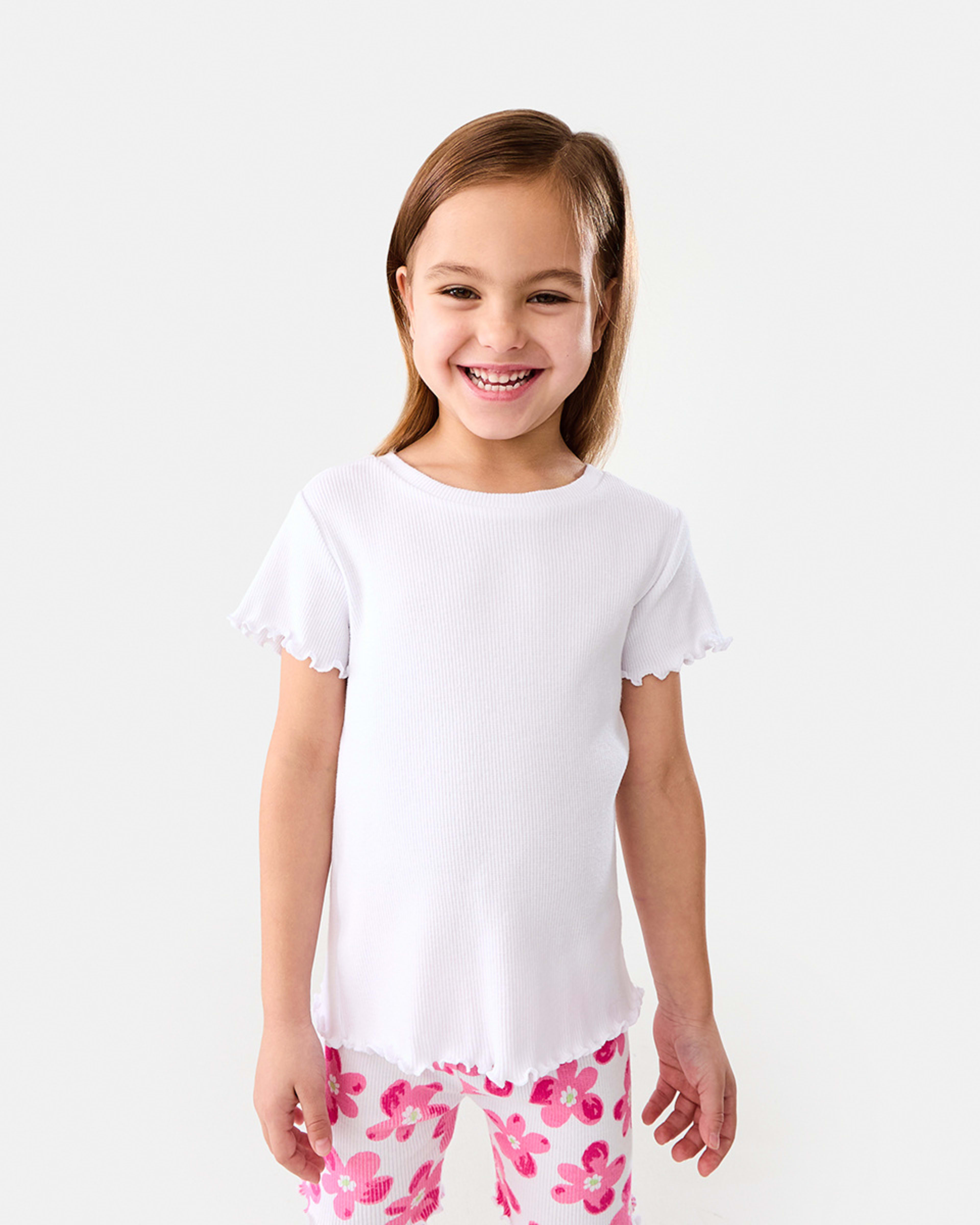 1 Short Sleeve Rib T-shirt White